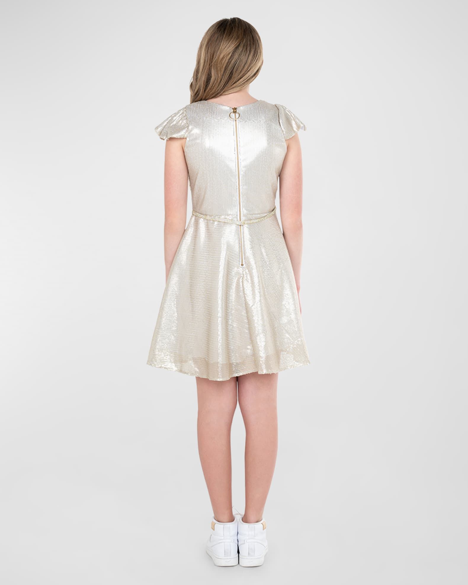 Girl's Brooklyn Matte Sequin Dress, Size 7-16 1