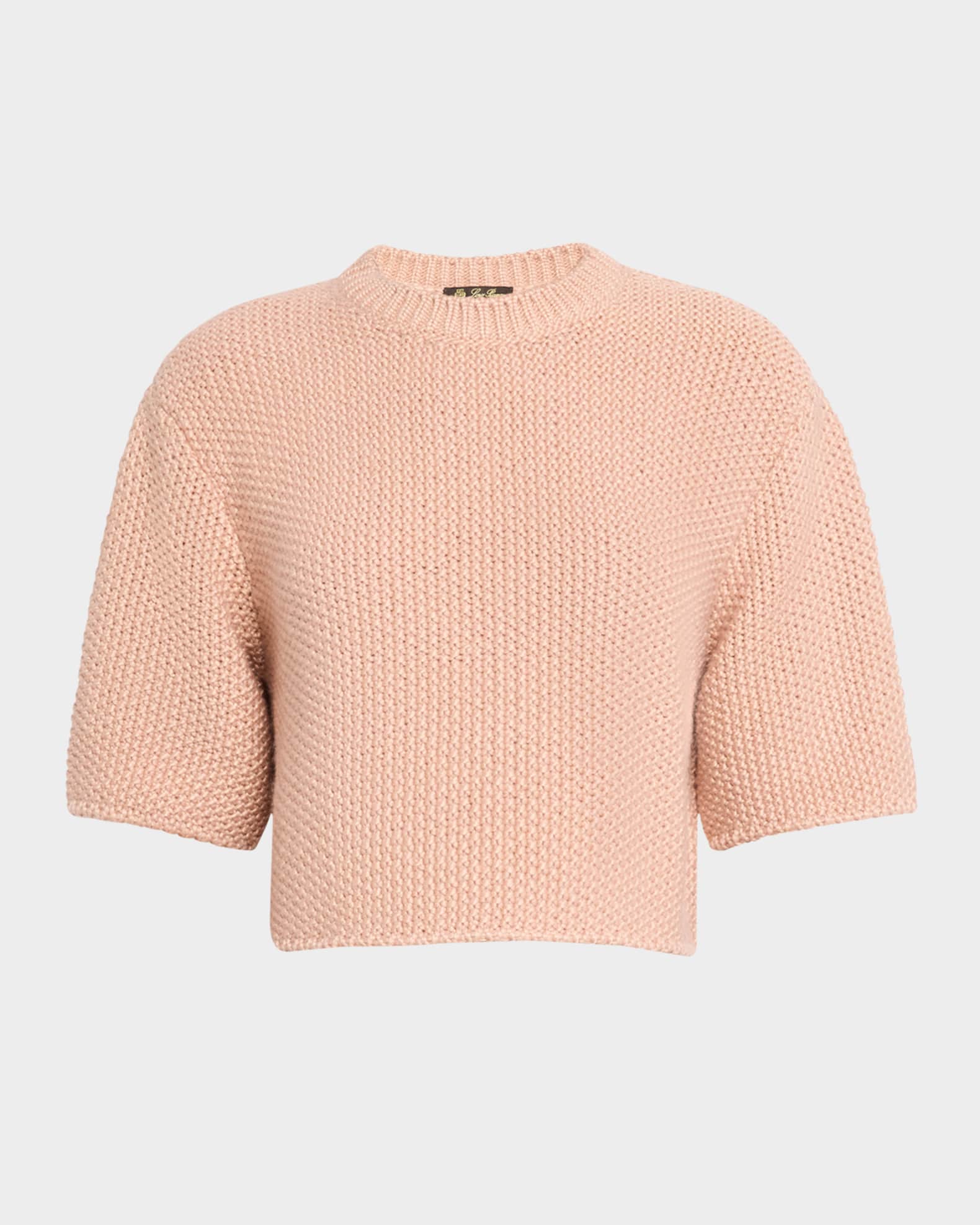 Boccioleto Cashmere-Silk Crewneck Crop Sweater 0