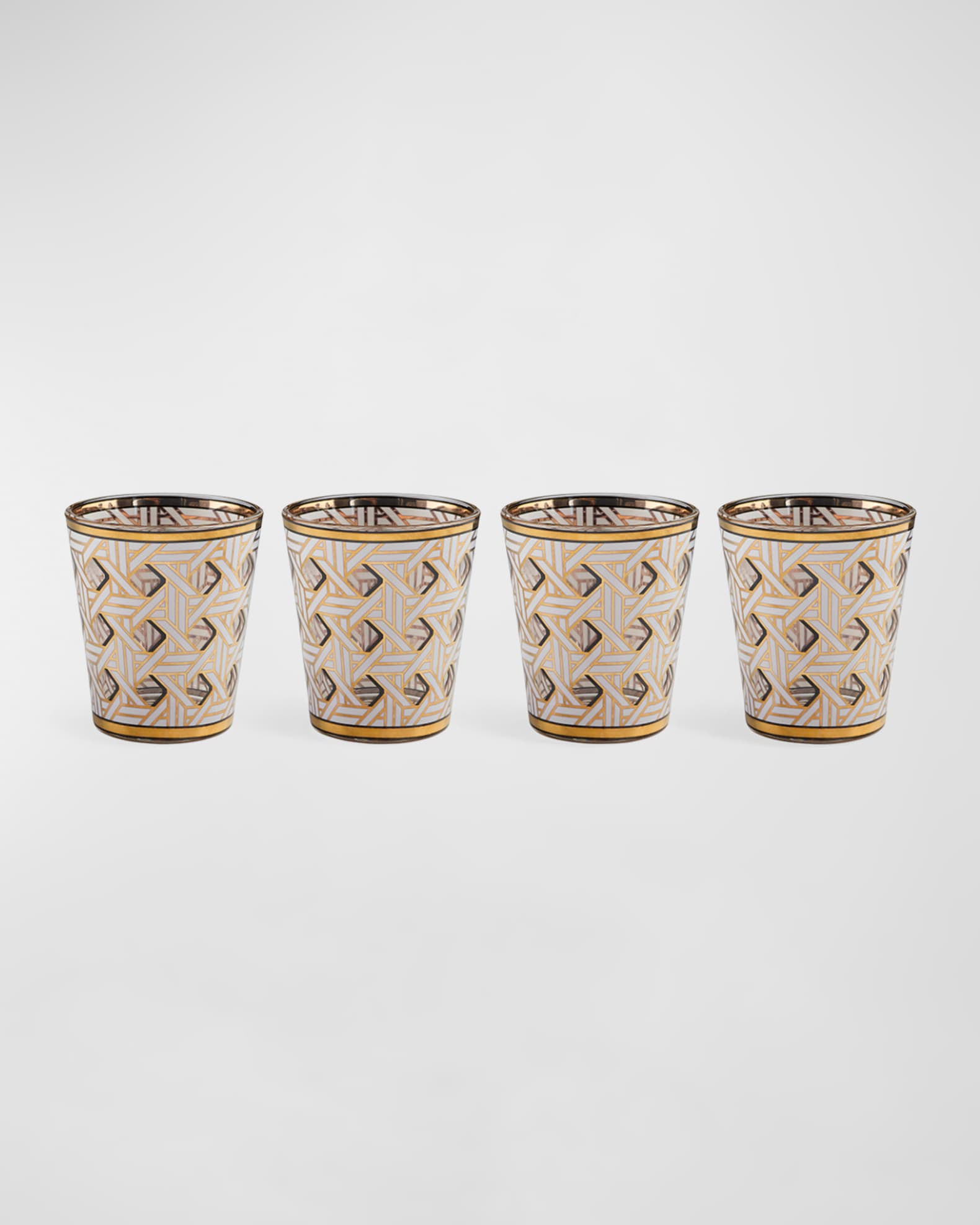Basketweave Glassware, Set Of 4 1
