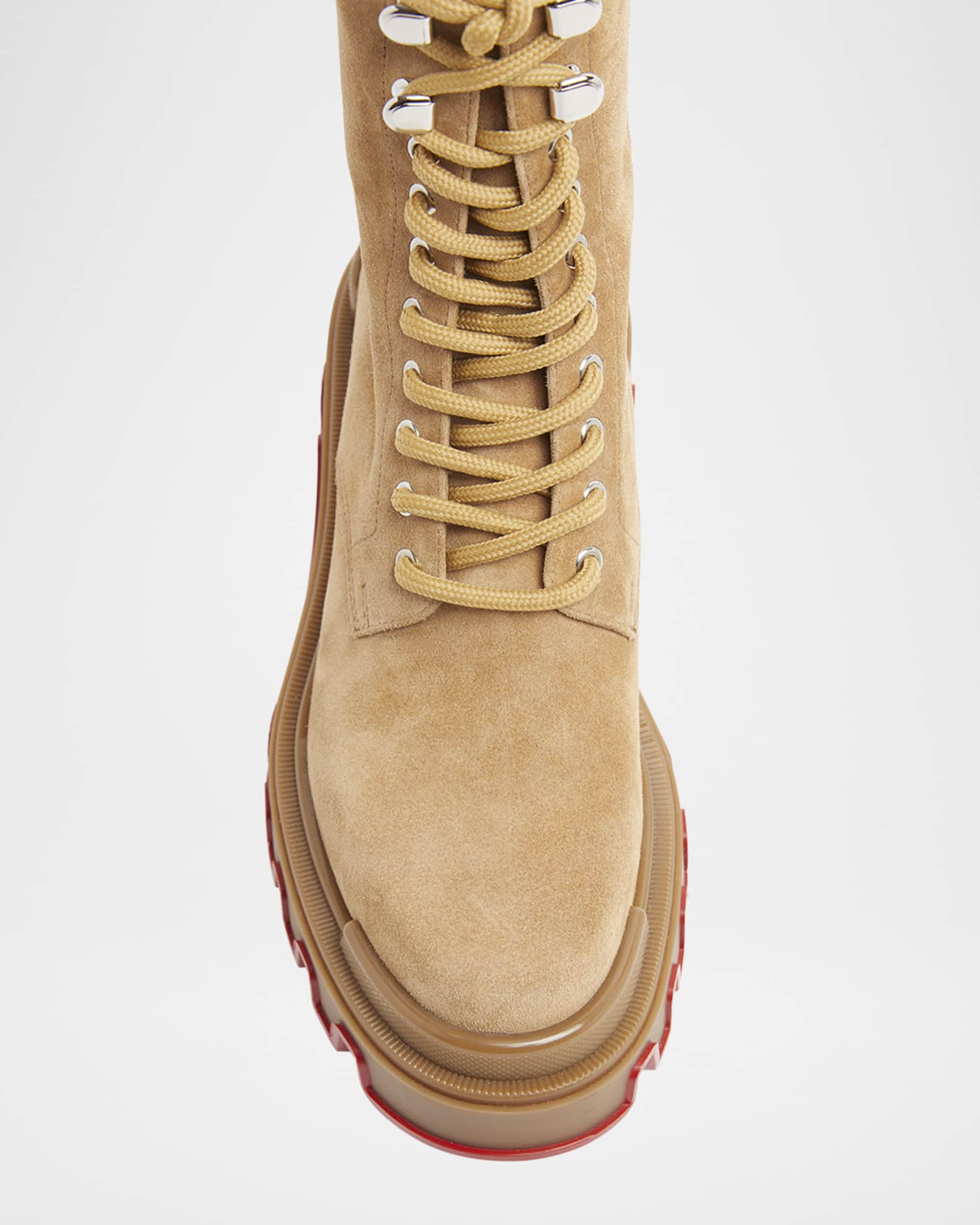 Christian Louboutin Trott Dune Lugged Suede Combat Boots