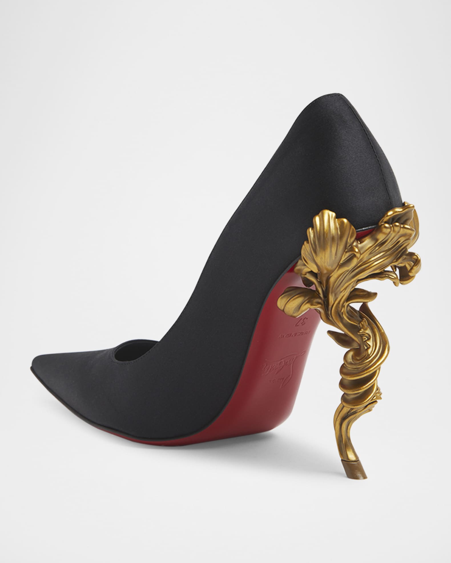 Christian Louboutin Belle Silk Crepe Lin Galva Heel Pumps Neiman Marcus