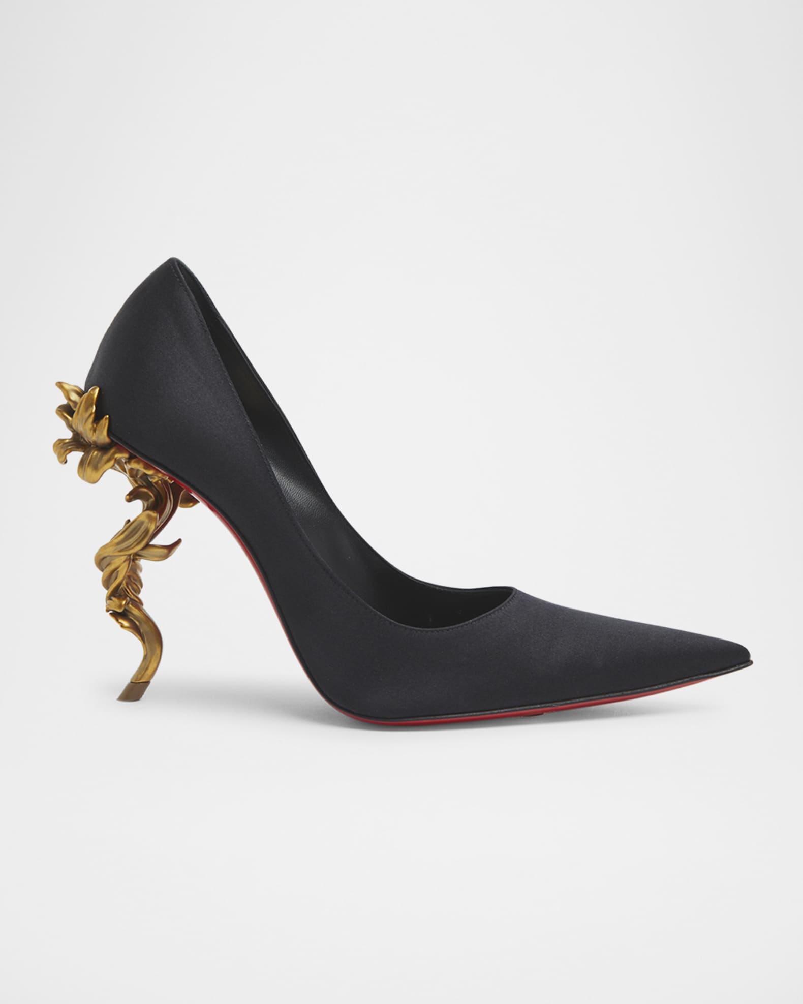 Christian Louboutin Belle Silk Crepe Lin Galva Heel Pumps Neiman Marcus