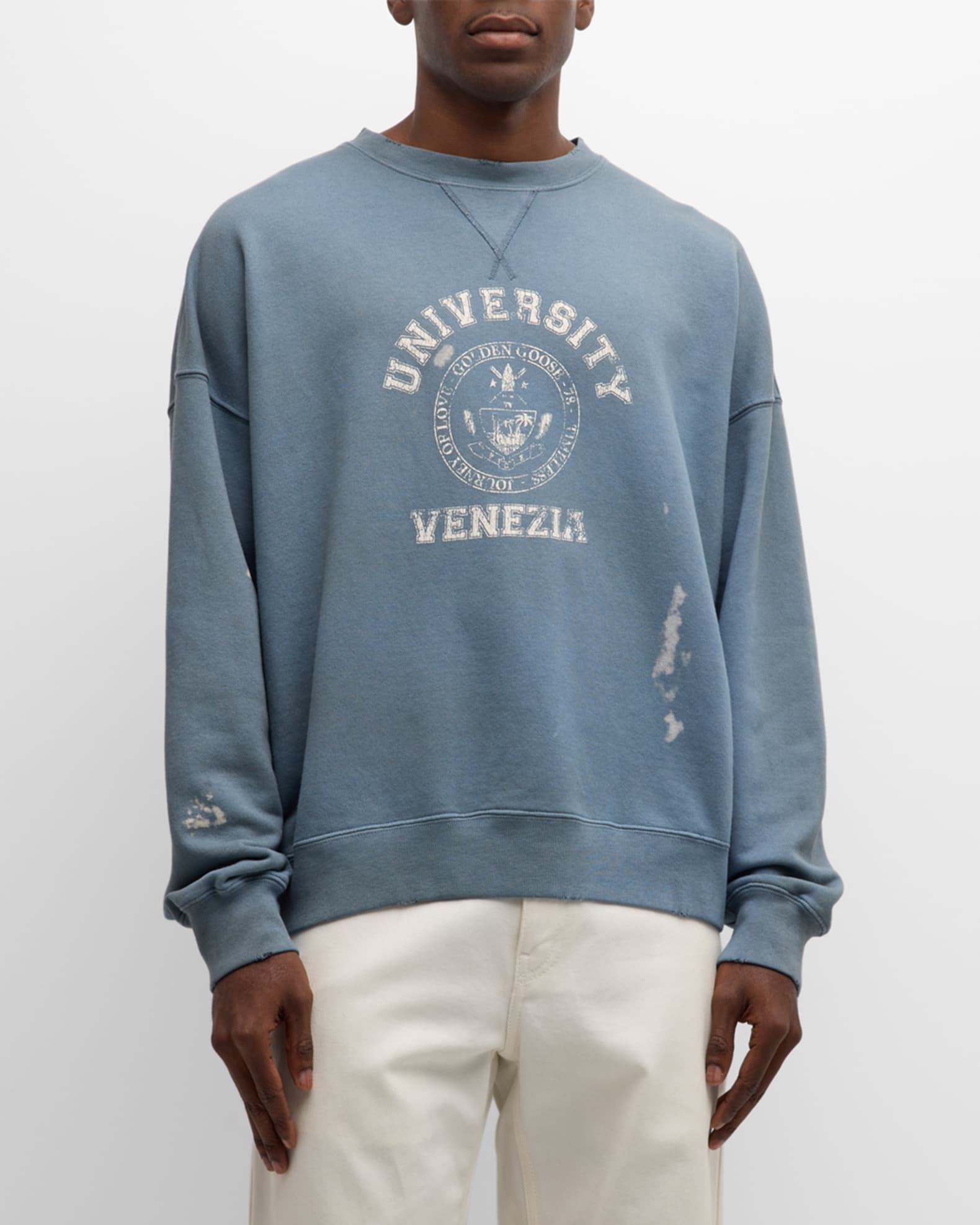 Golden Goose Crewneck Vintage College Blue