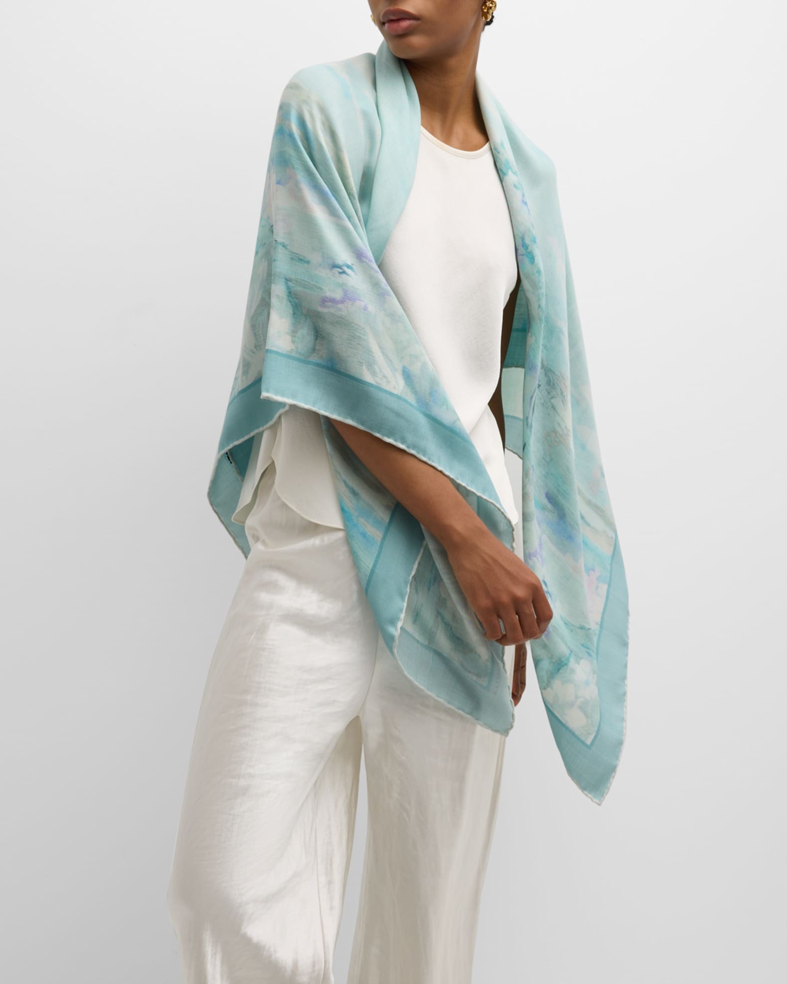 Eden Cashmere-Blend Printed Scarf 1