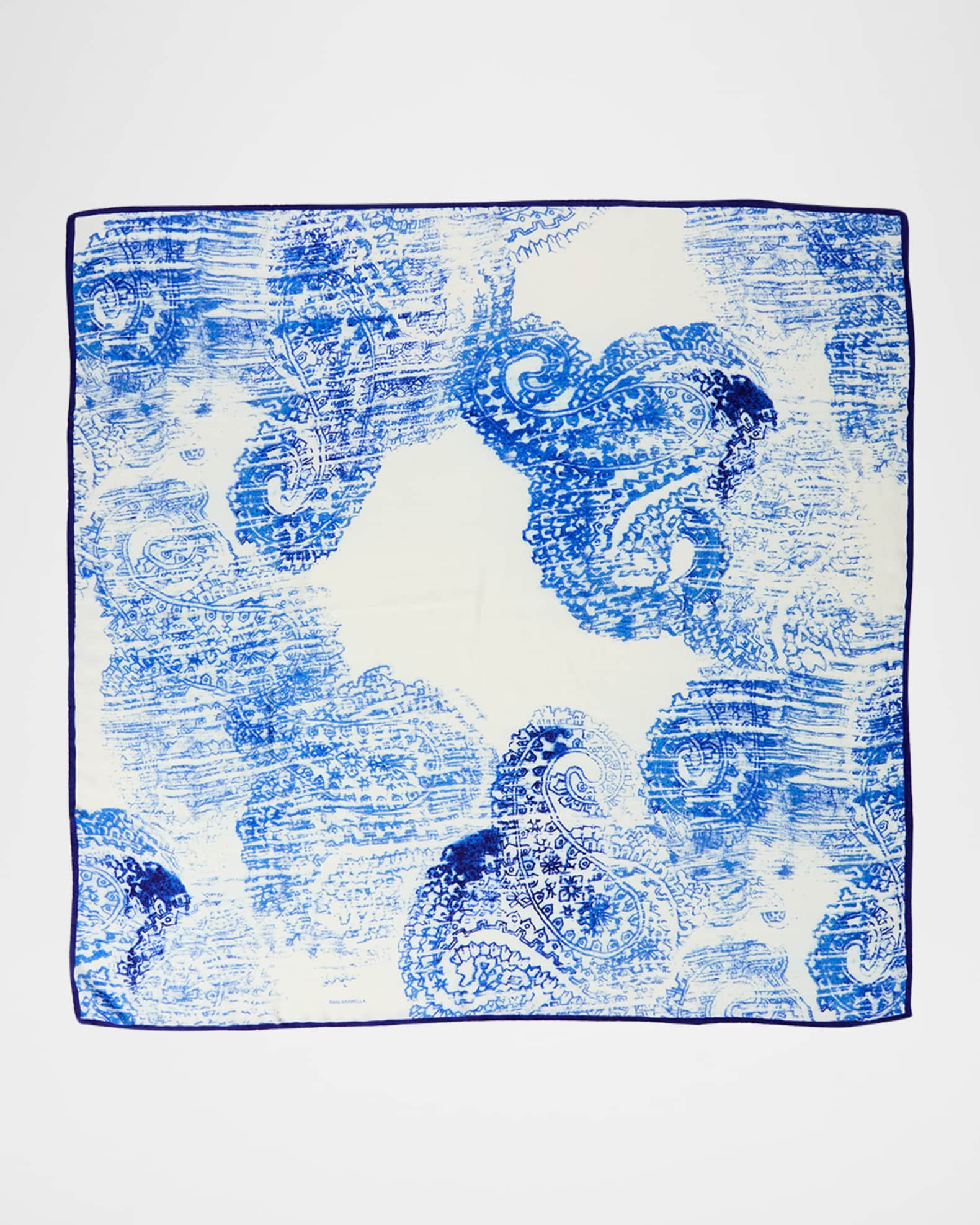 Paisley Blue Cashmere & Silk Printed Scarf 0