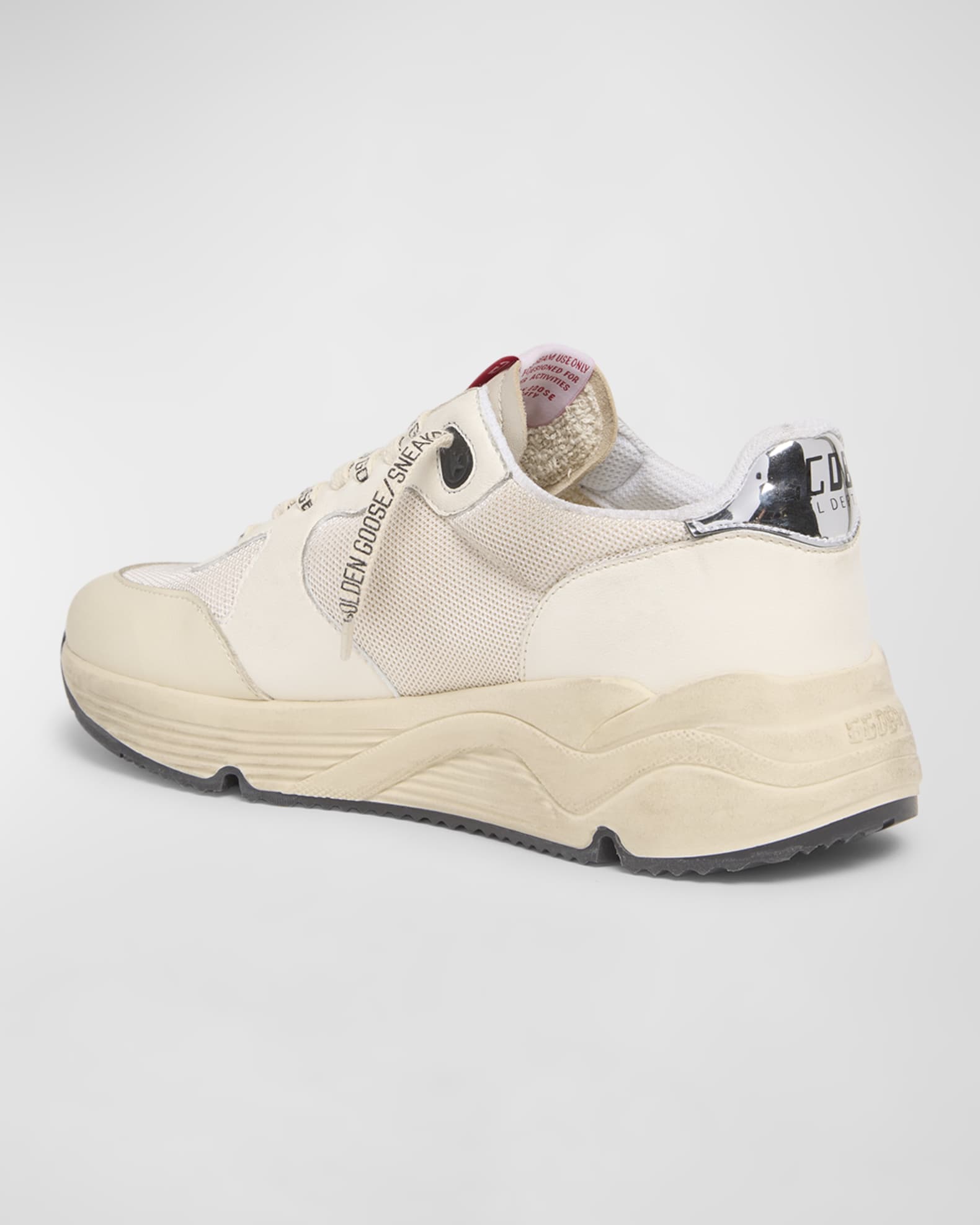 Running Sole Mixed Leather Sneakers