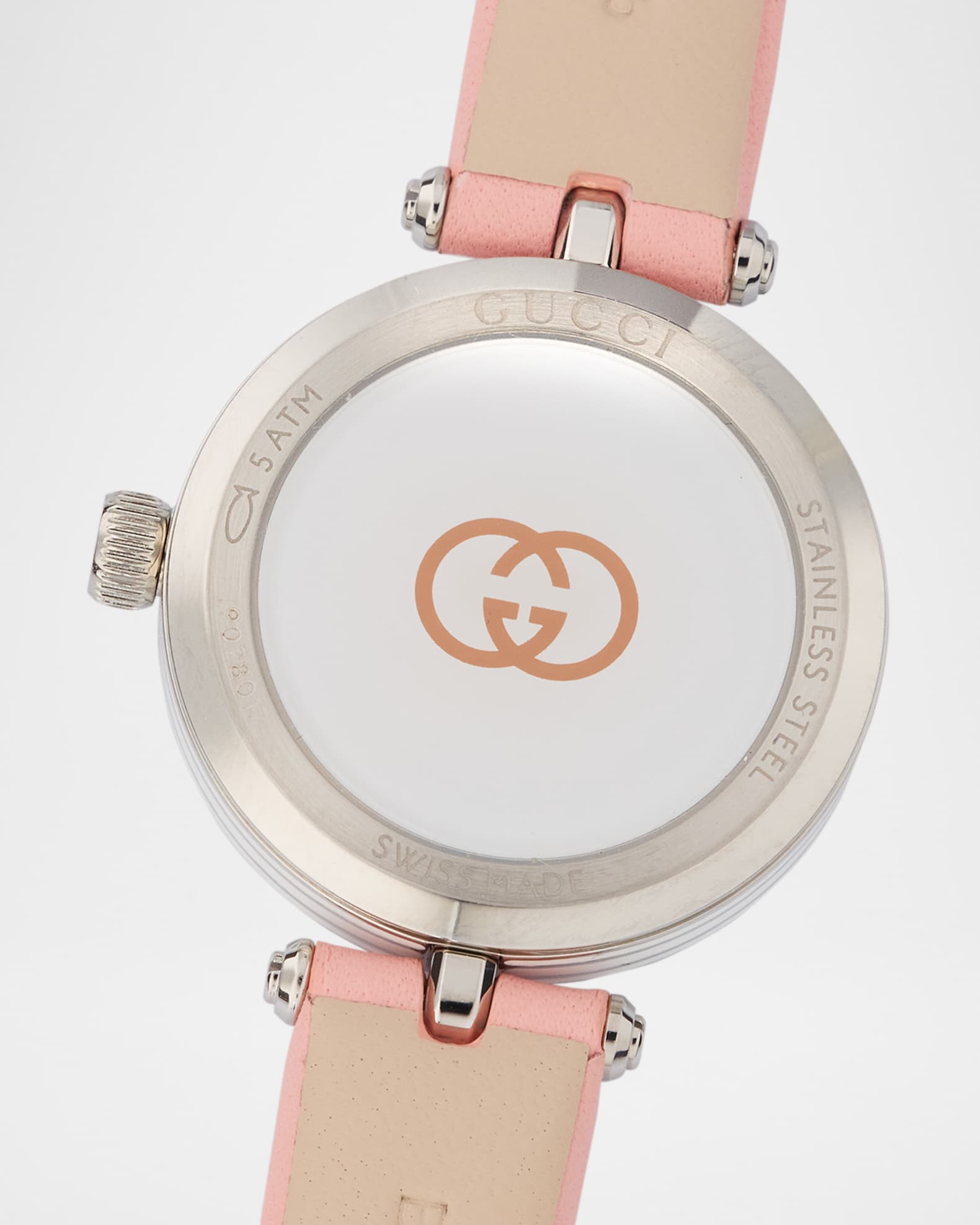 Gucci Stainless Steel Model 2000 24mm Watch with Pink Leather