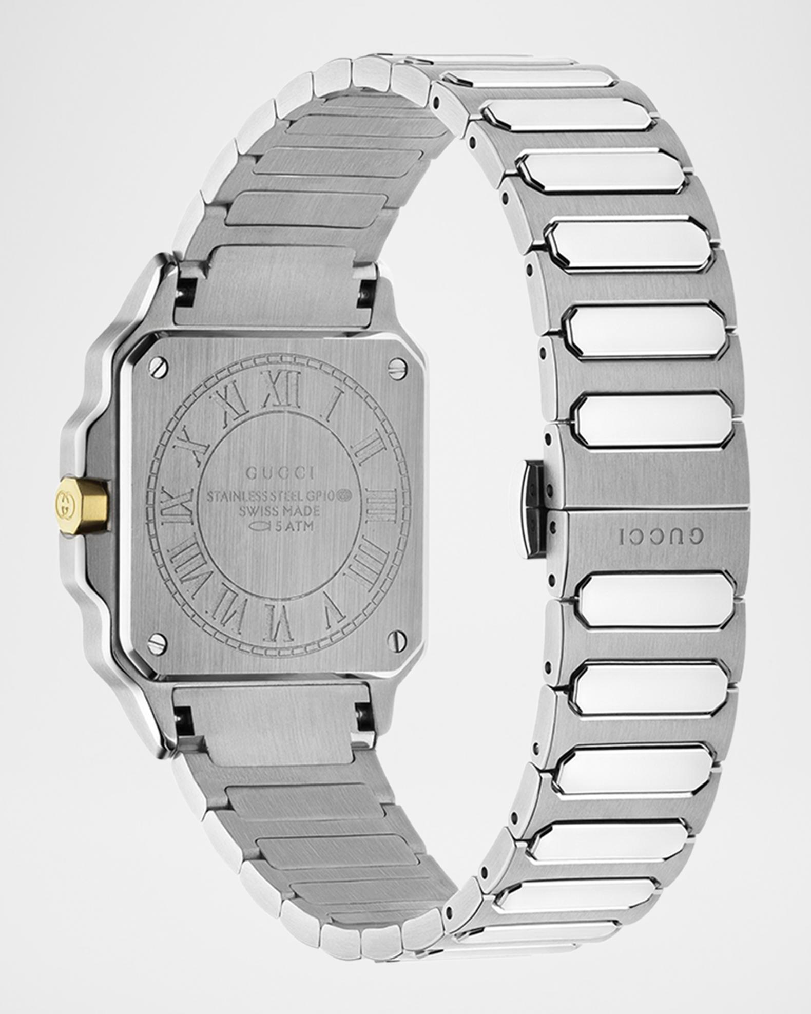 Gucci Two-Tone Stainless Steel G-Flat 30mm Bracelet Watch | Neiman