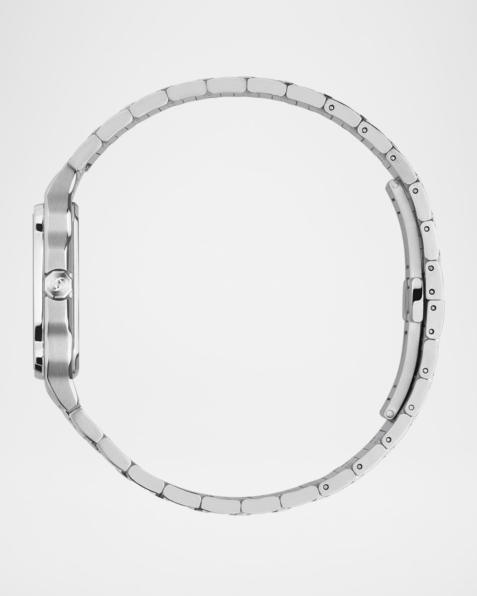 Gucci Stainless Steel G-Flat 30mm Bracelet Watch with Silver Dial