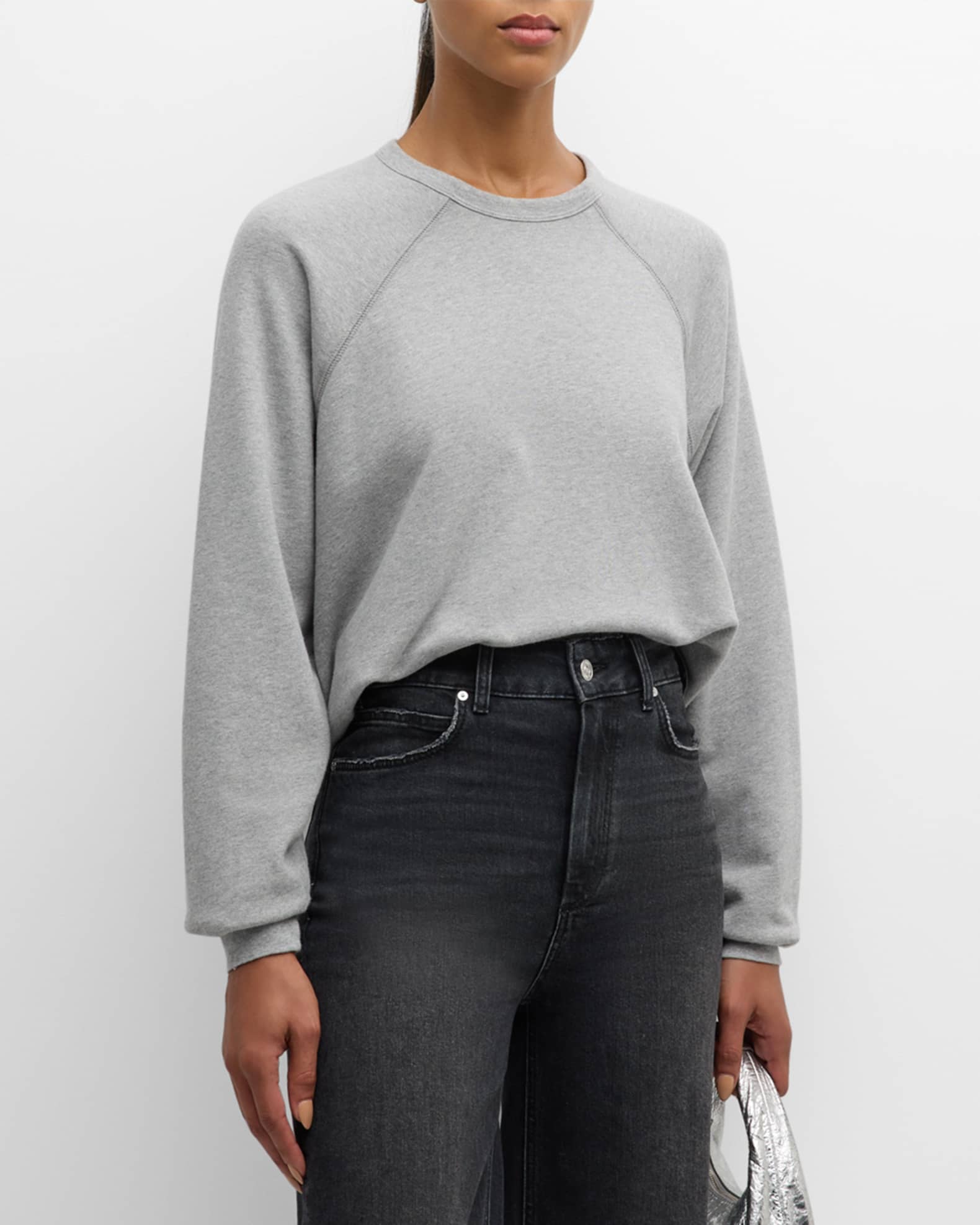 MOTHER The Biggie Concert Crewneck Sweatshirt | Neiman Marcus