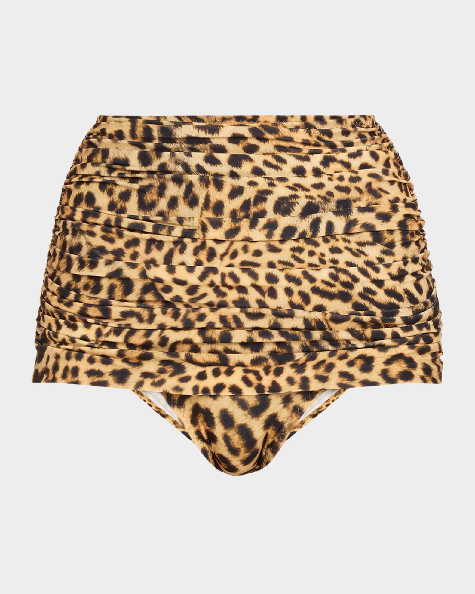 Cheetah Patch Bill Ruched Bikini Bottoms 0