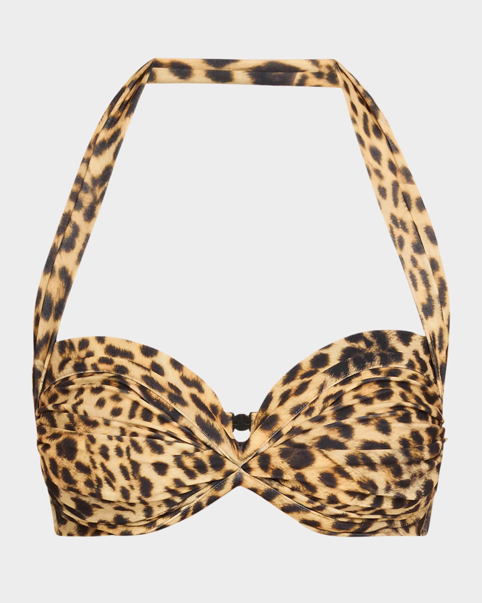 Cheetah Patch Bill Ruched Bikini Top 0