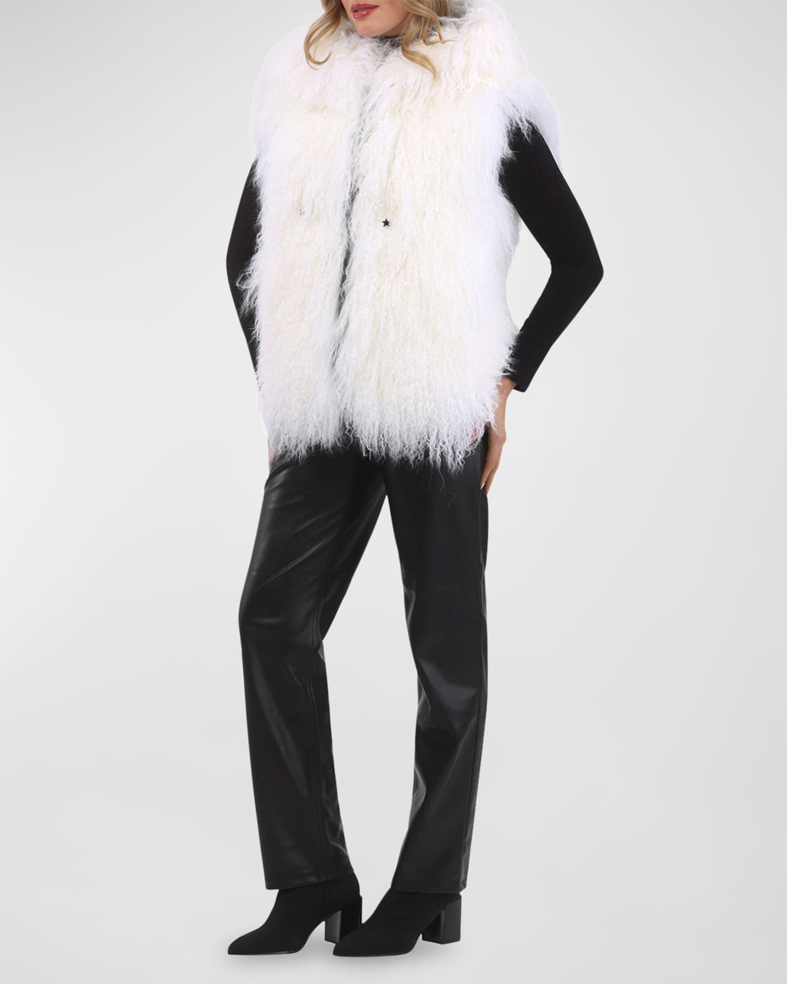 Reversible Mongolian Lamb Shearling Vest 1