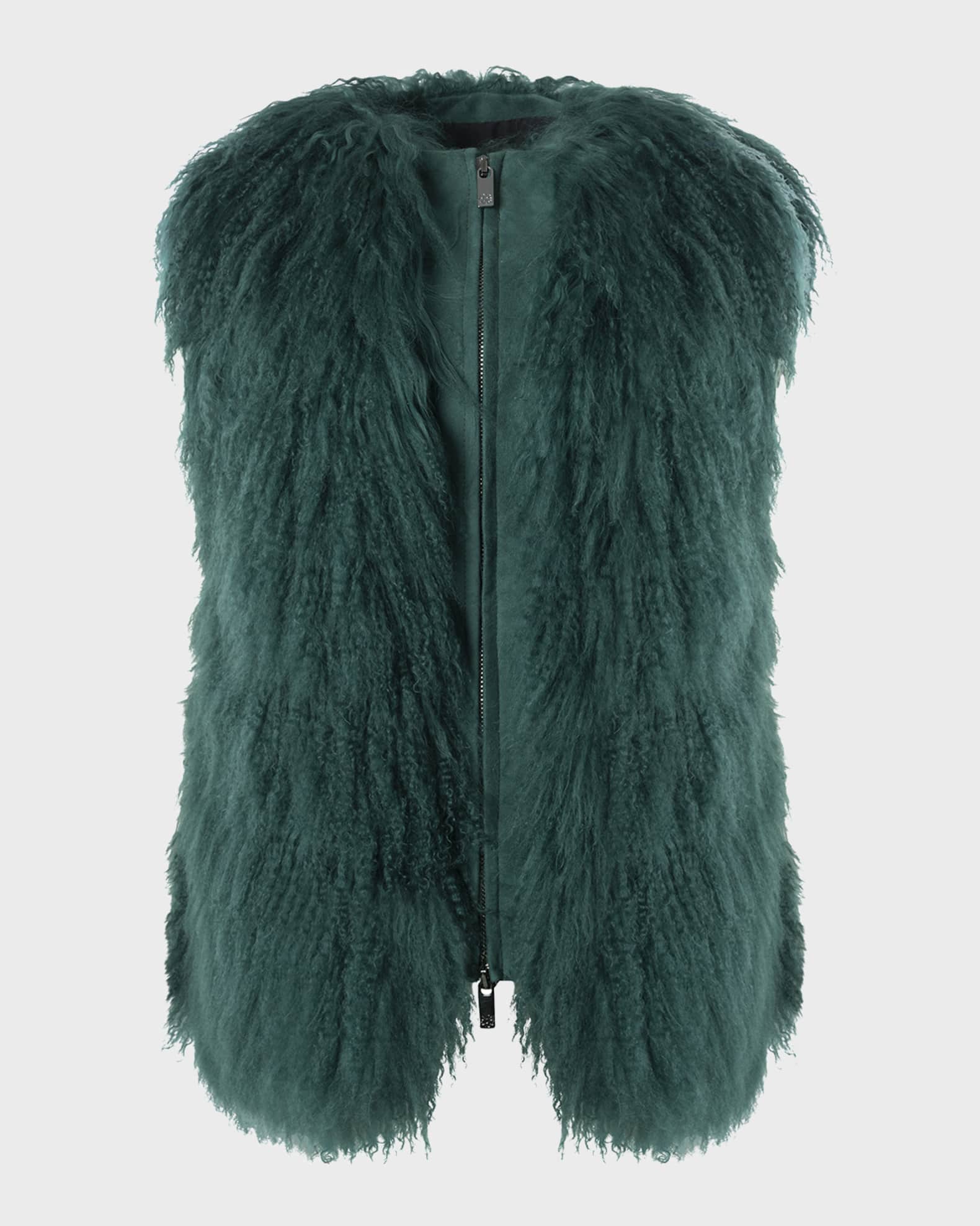 Mongolian Goat Zip Vest 0