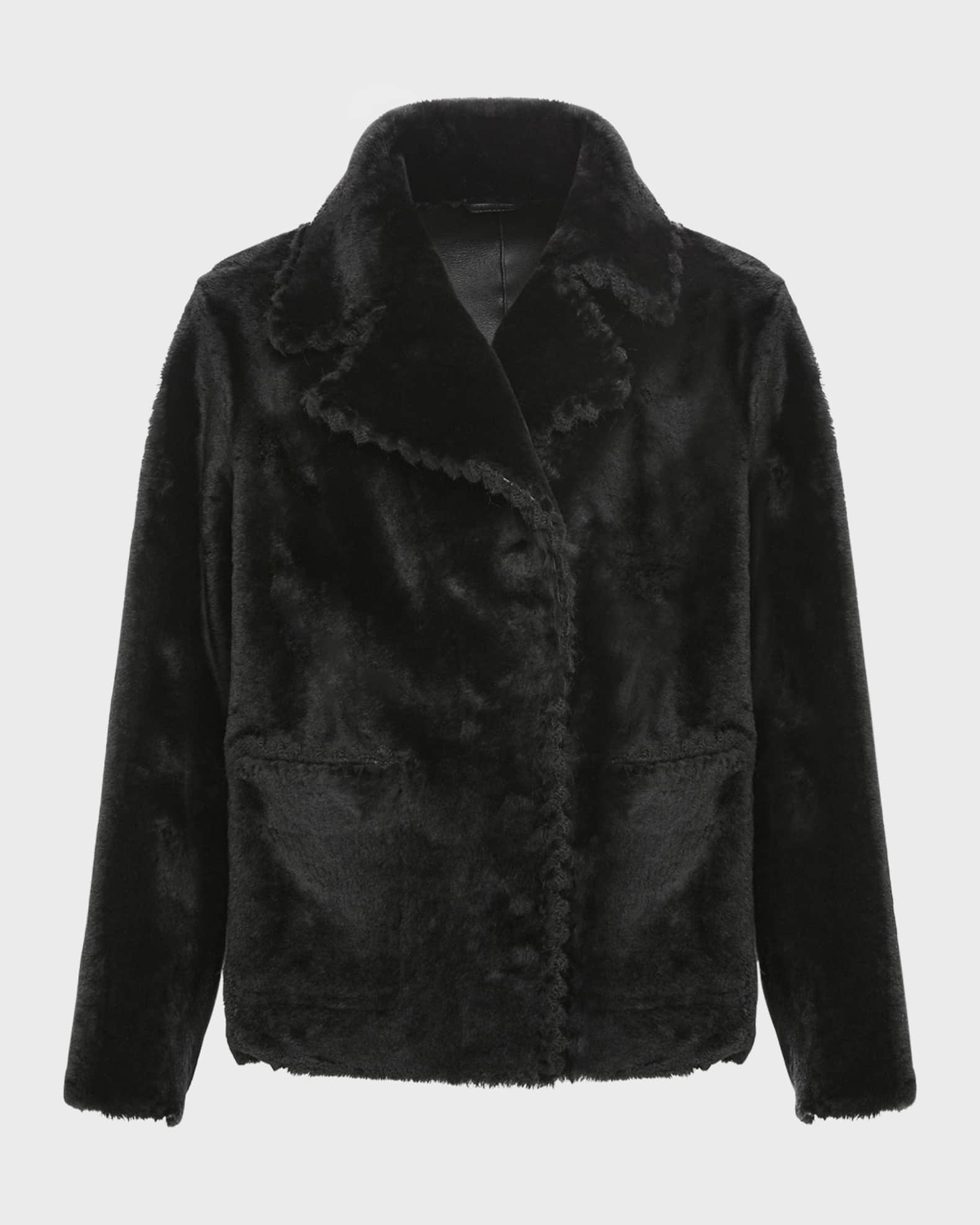 Reversible Lamb Shearling Jacket With Embroidered Trim 0