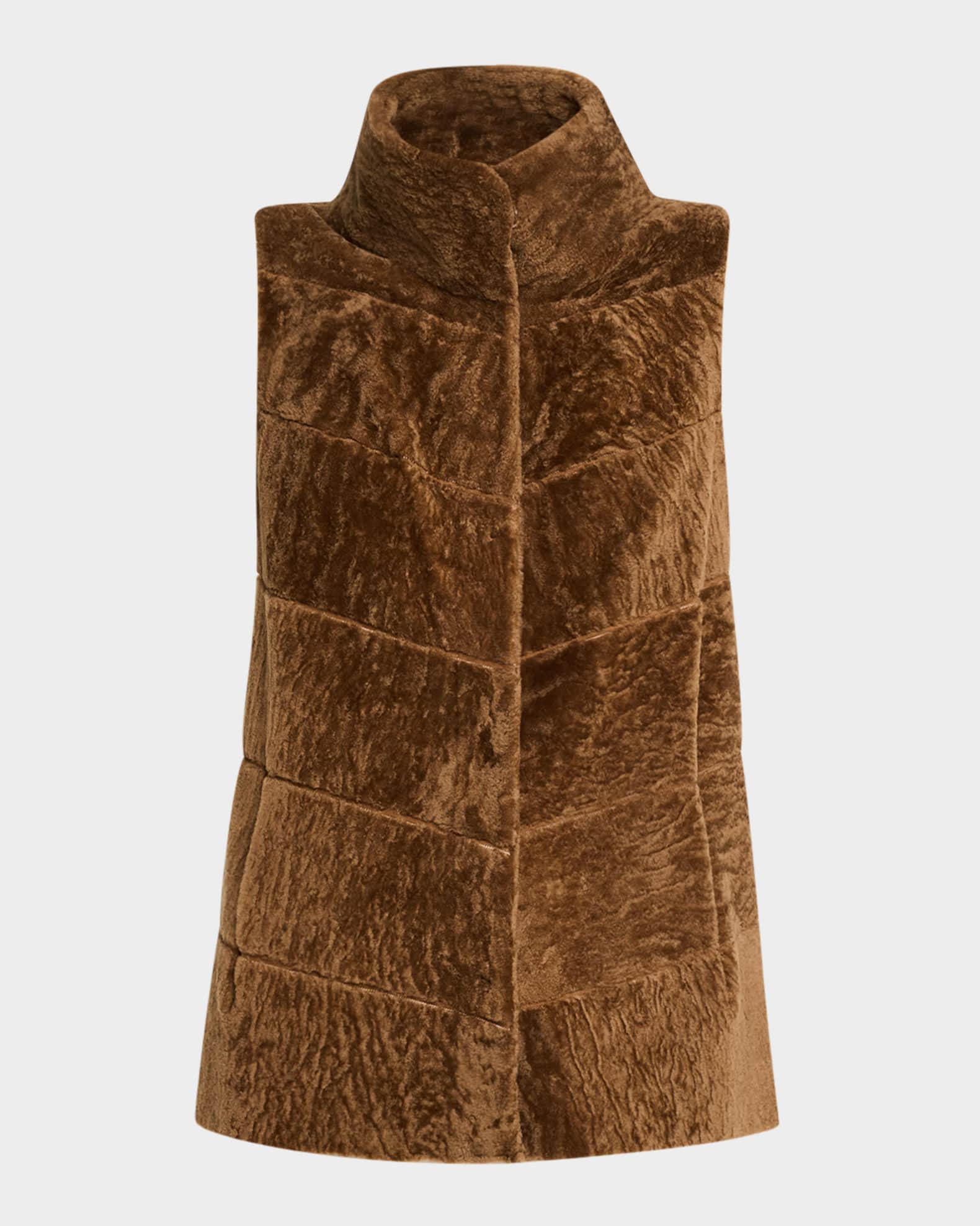 Reversible Textured Lamb Shearling Vest 0