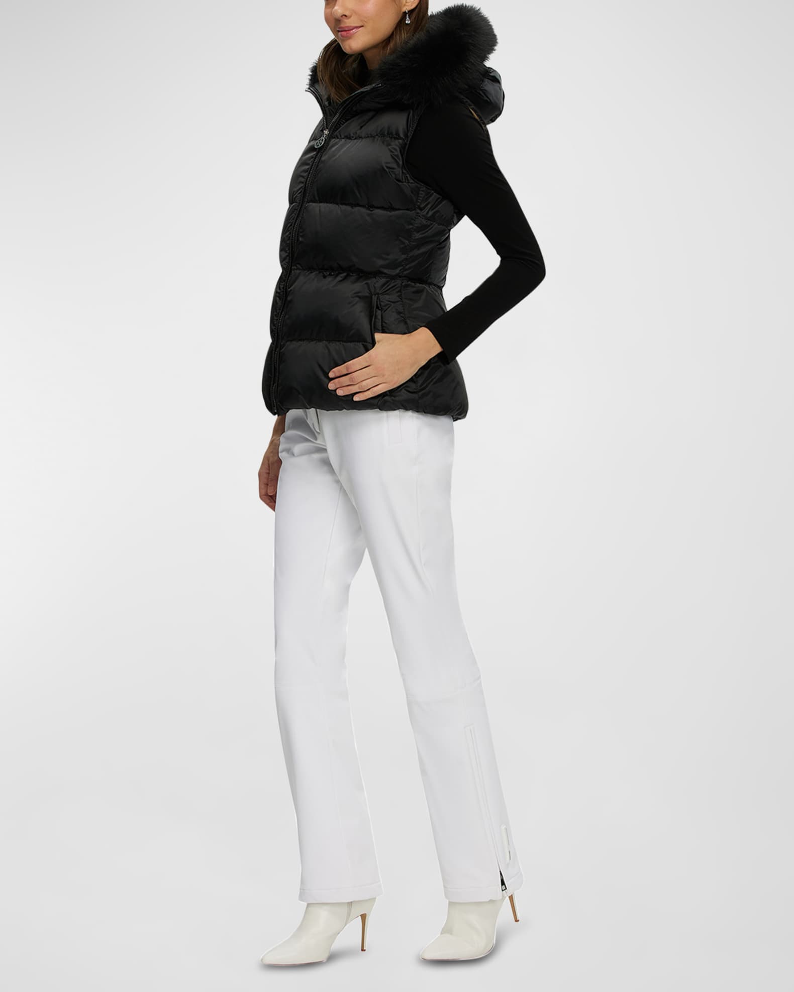 Apres-Ski Vest With Detachable Toscana Lamb Shearling Hood Trim 1