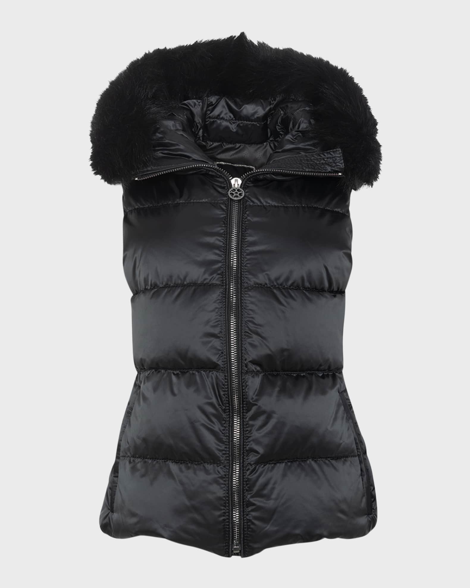 Apres-Ski Vest With Detachable Toscana Lamb Shearling Hood Trim 0