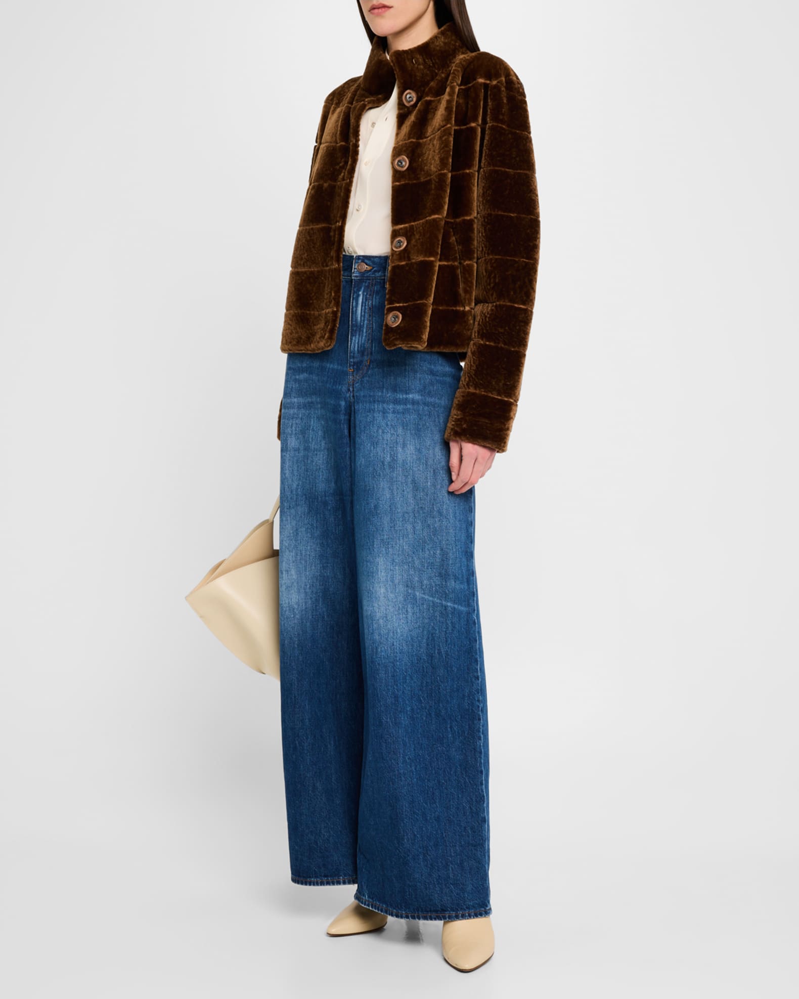Reversible Textured Lamb Shearling Jacket 1