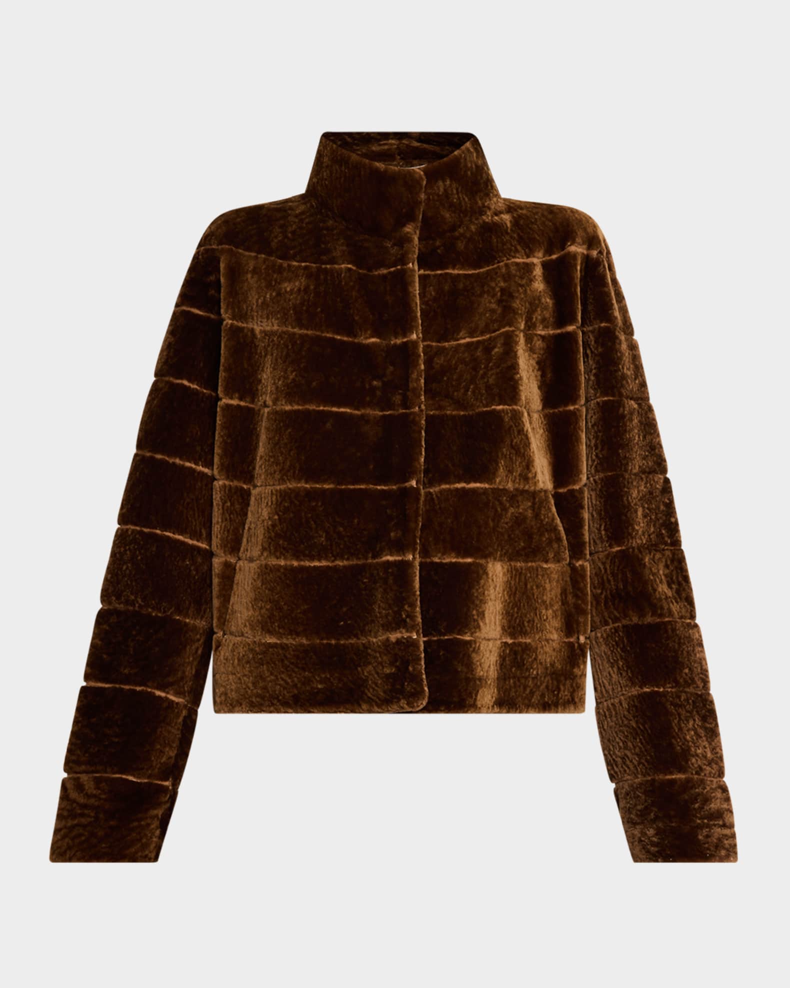 Reversible Textured Lamb Shearling Jacket 0