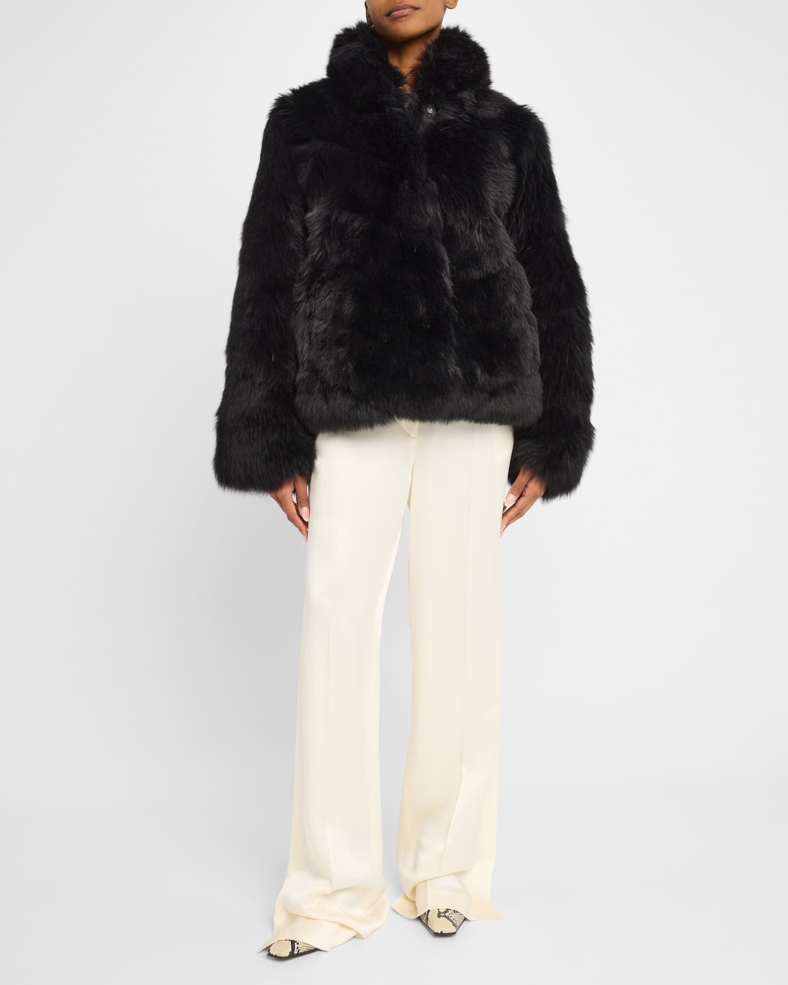Reversible Merinillo Lamb Shearling Chevron Jacket With Horizontal Bottom 1