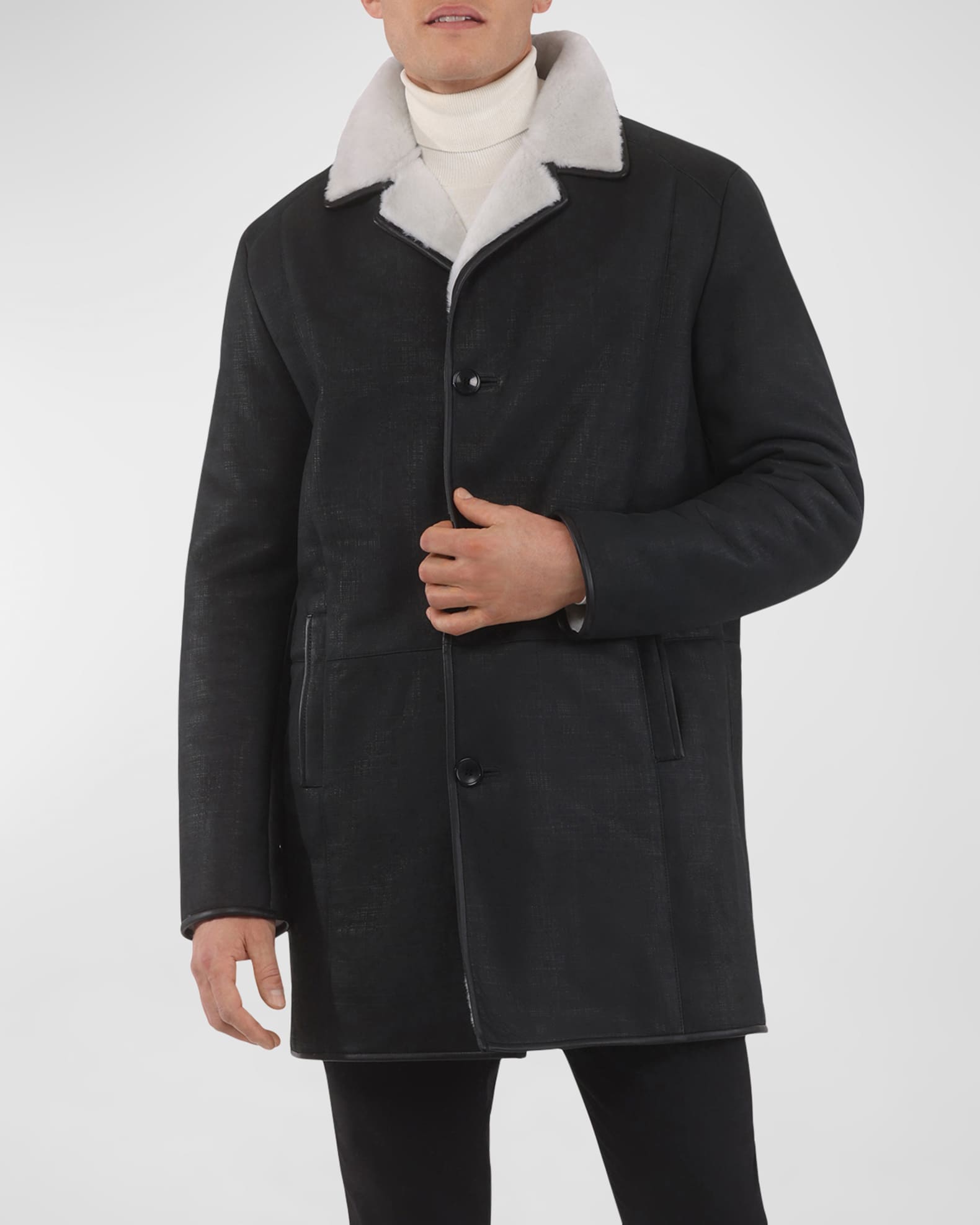 Men's Merino Shearling Lamb Stroller Coat 1
