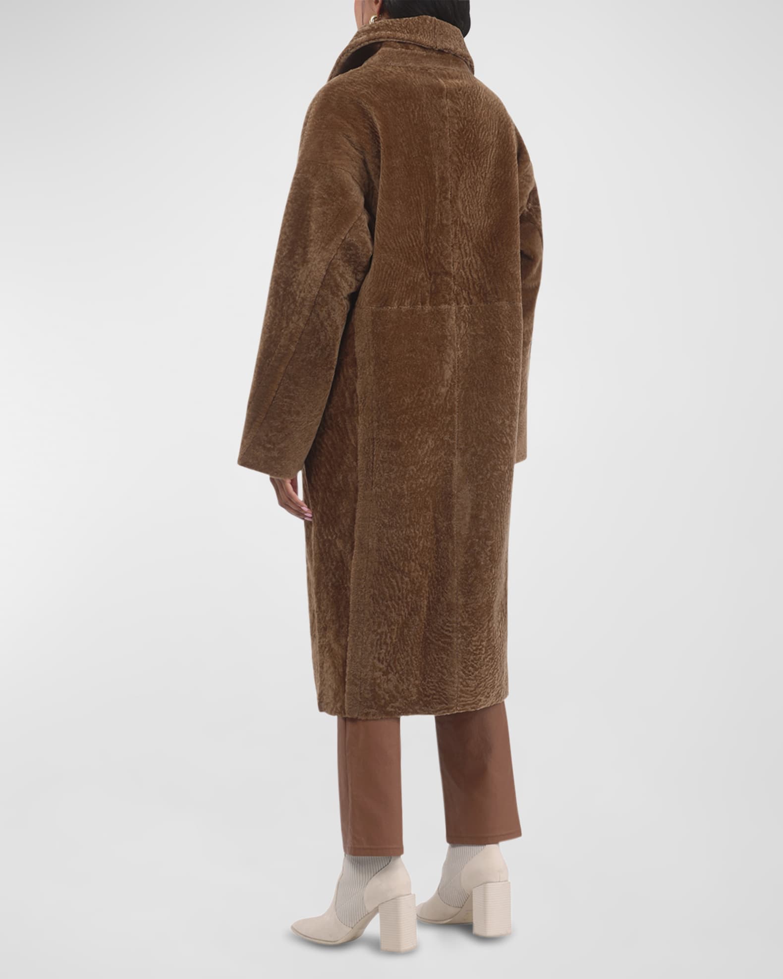 Gorski Reversible Textured Lamb Shearling Long Coat | Neiman Marcus
