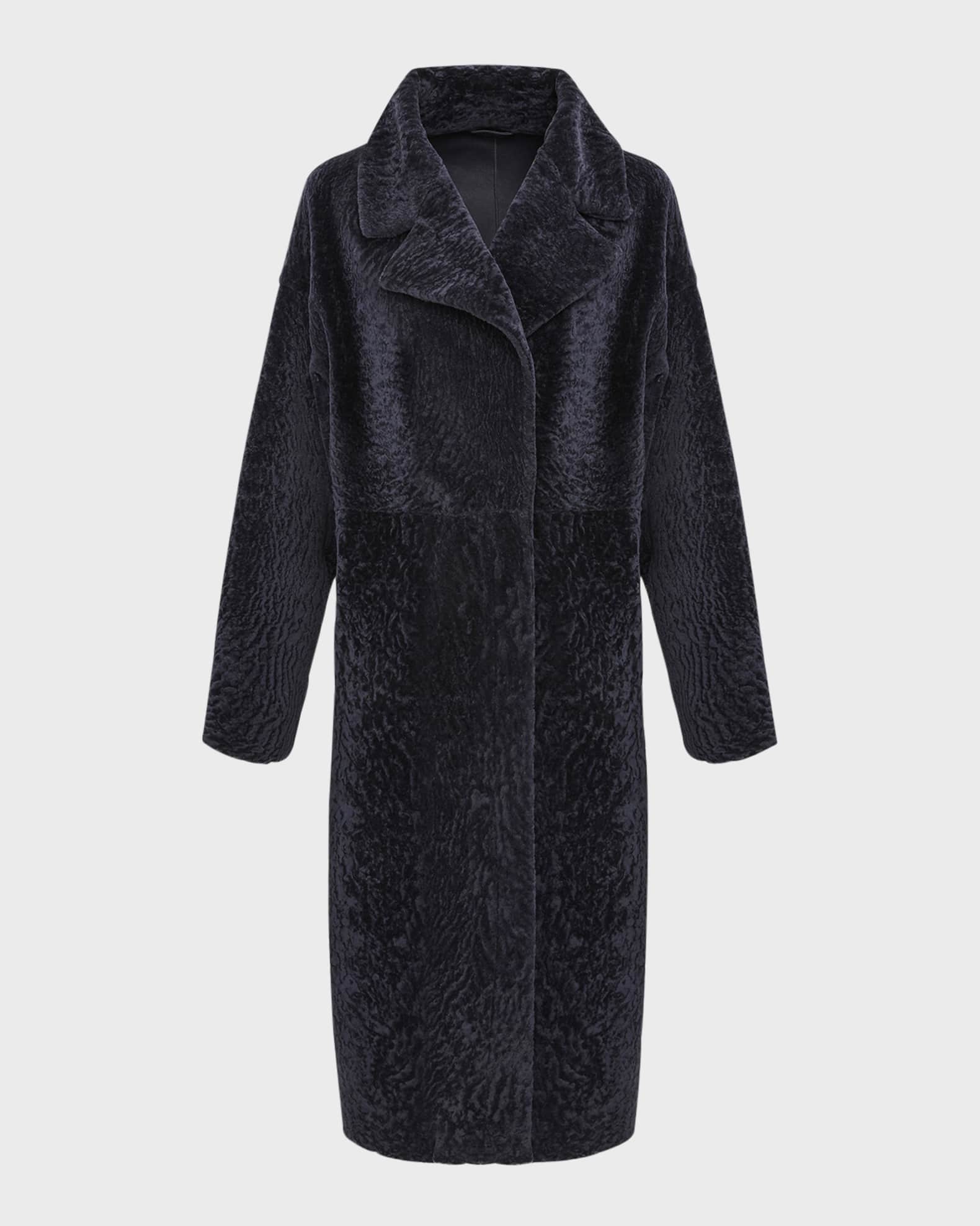 Gorski Reversible Textured Lamb Shearling Long Coat | Neiman Marcus