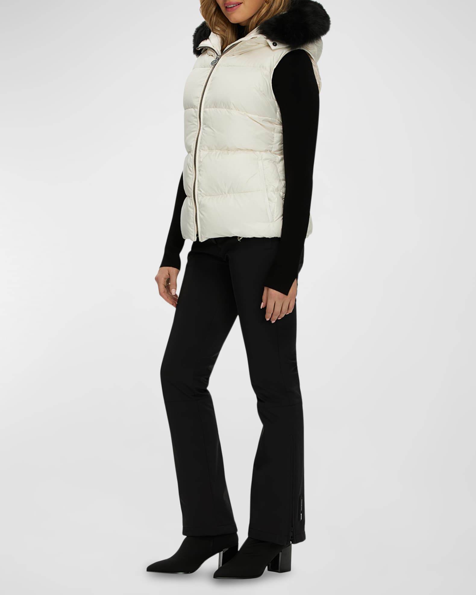 Apres-Ski Vest With Detachable Toscana Lamb Shearling Hood Trim 1