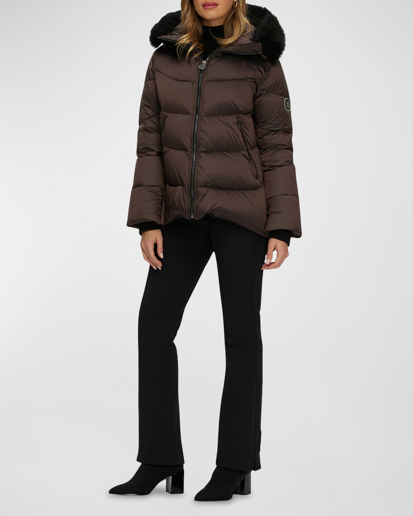 Gorski Apres Ski Jacket With Detachable Toscana Lamb Shearling Hood Trim Neiman Marcus