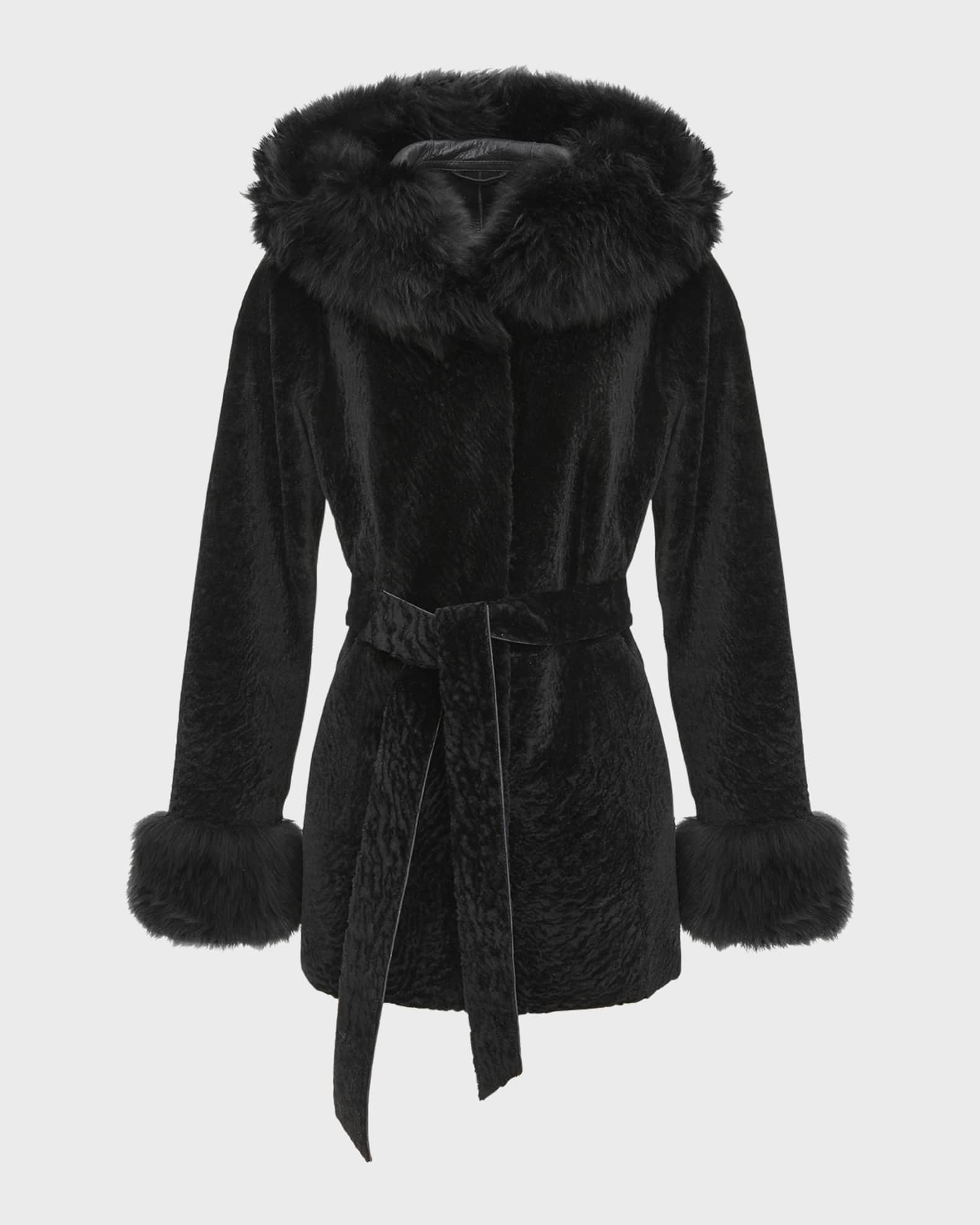 Belted Lamb Shearling Reversible Parka With Merinillo Lamb Shearling Trim 0
