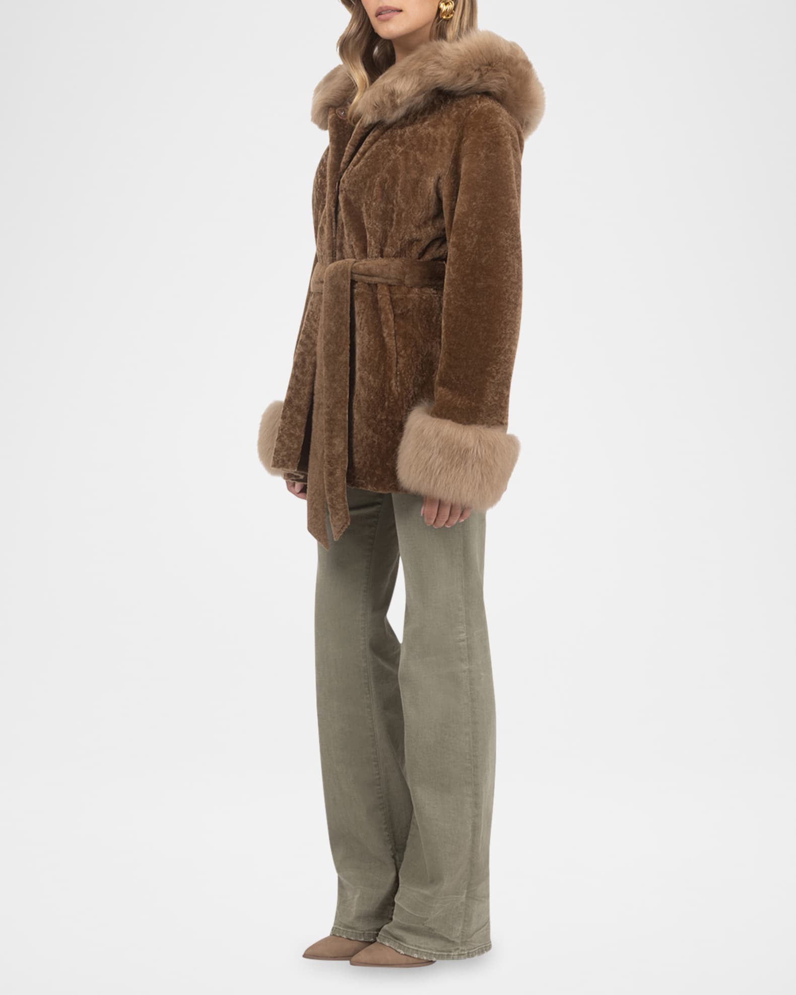 Belted Lamb Shearling Reversible Parka With Merinillo Lamb Shearling Trim 1