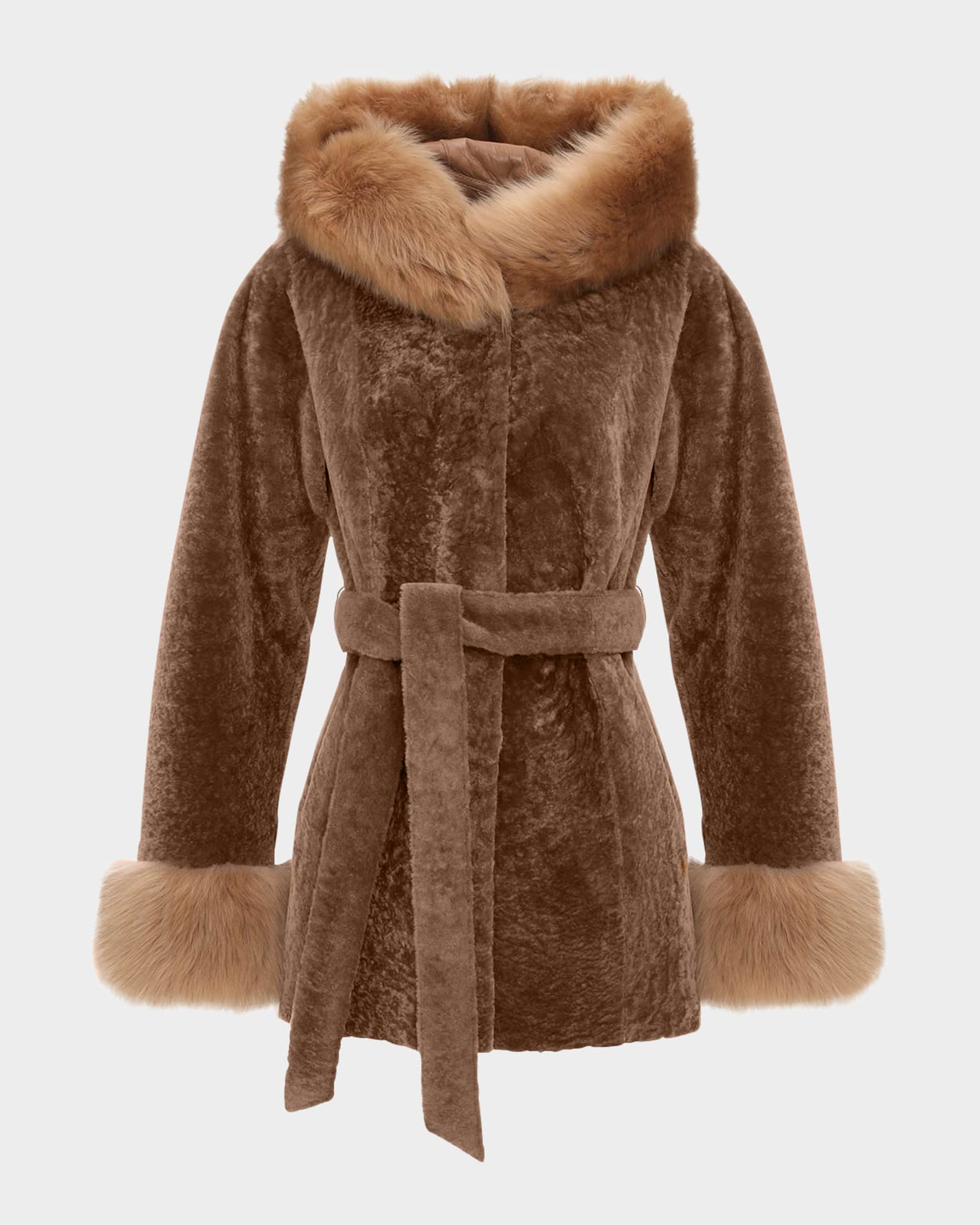 Belted Lamb Shearling Reversible Parka With Merinillo Lamb Shearling Trim 0