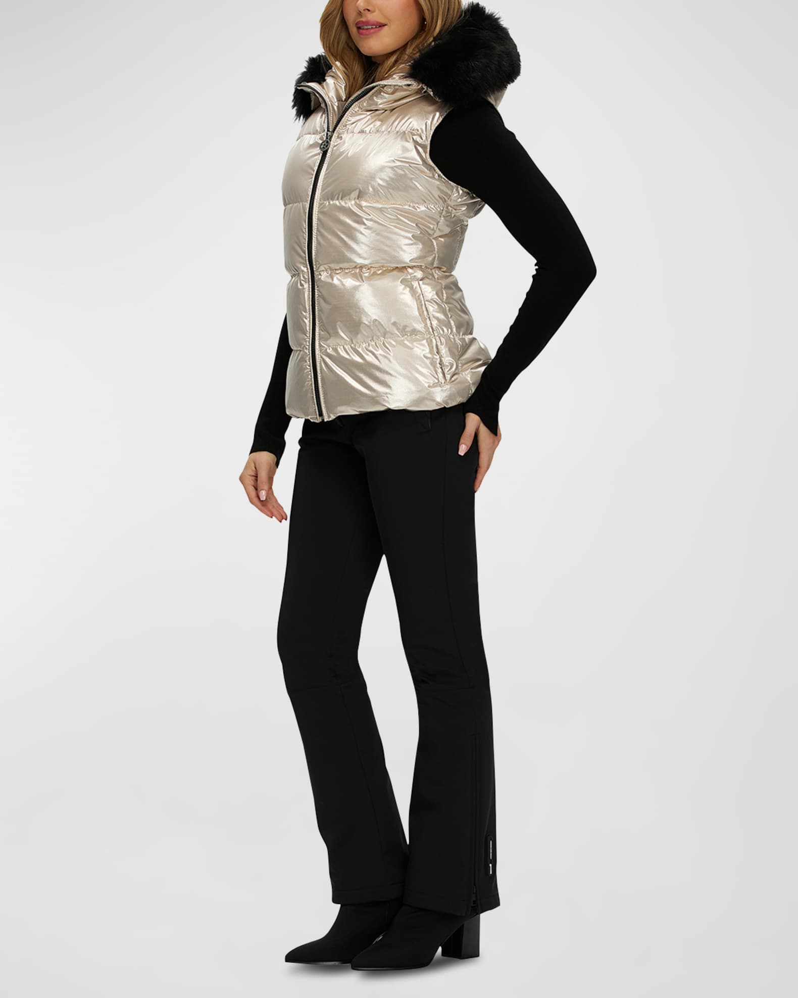 Apres-Ski Vest With Detachable Toscana Lamb Shearling Hood Trim 1