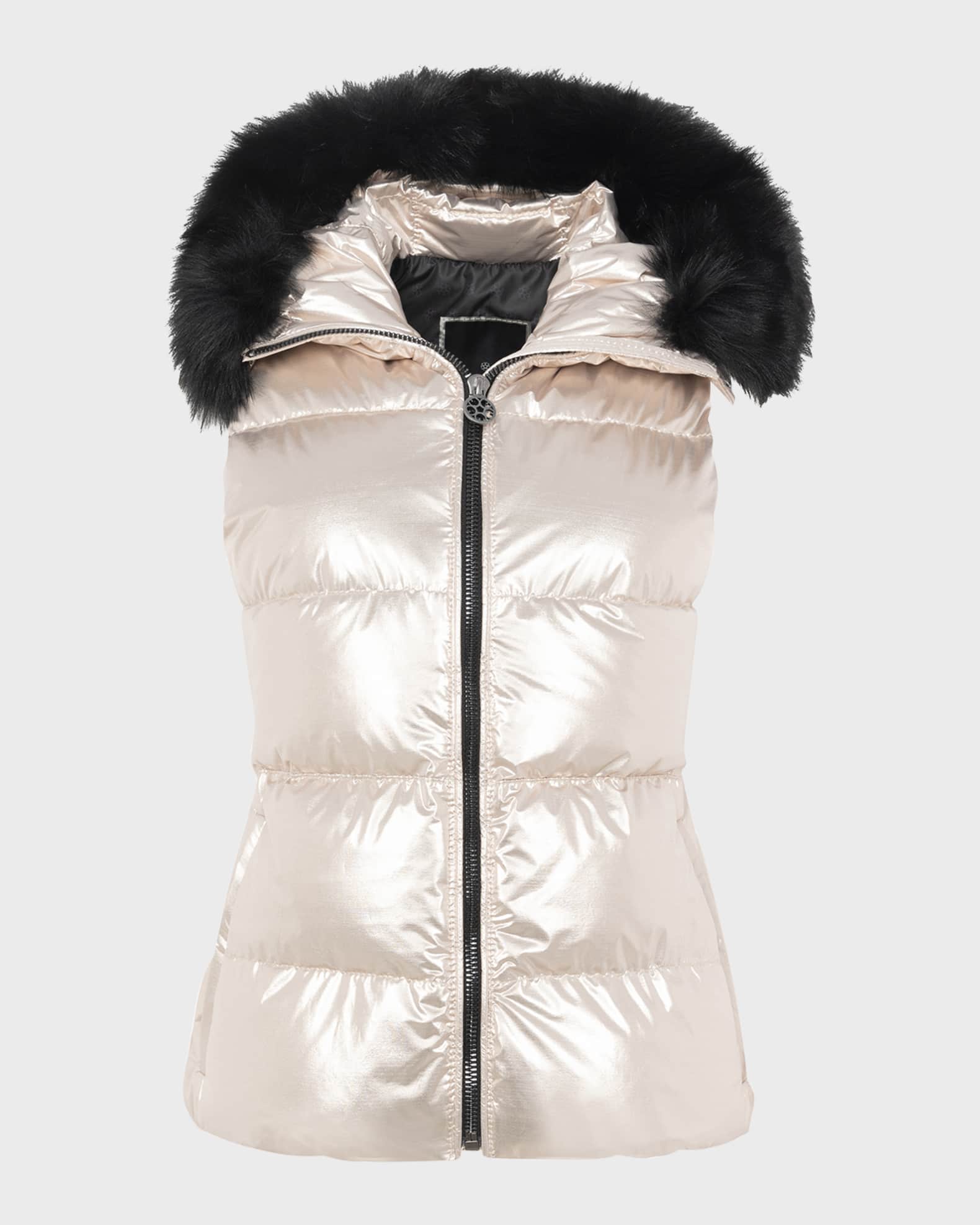 Apres-Ski Vest With Detachable Toscana Lamb Shearling Hood Trim 0