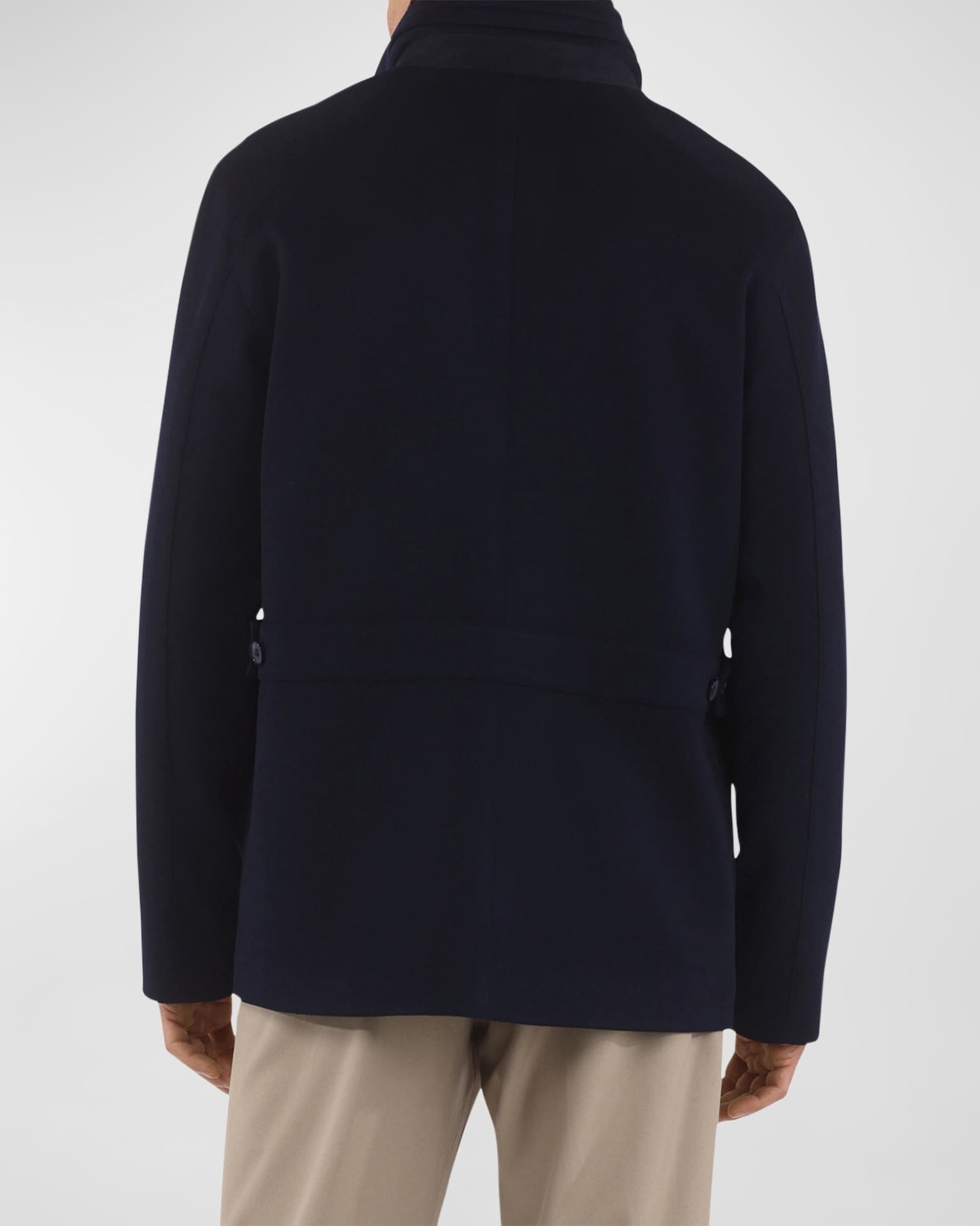 Gorski Men's Loro Piana Wool Jacket with Detachable Lamb Shearling