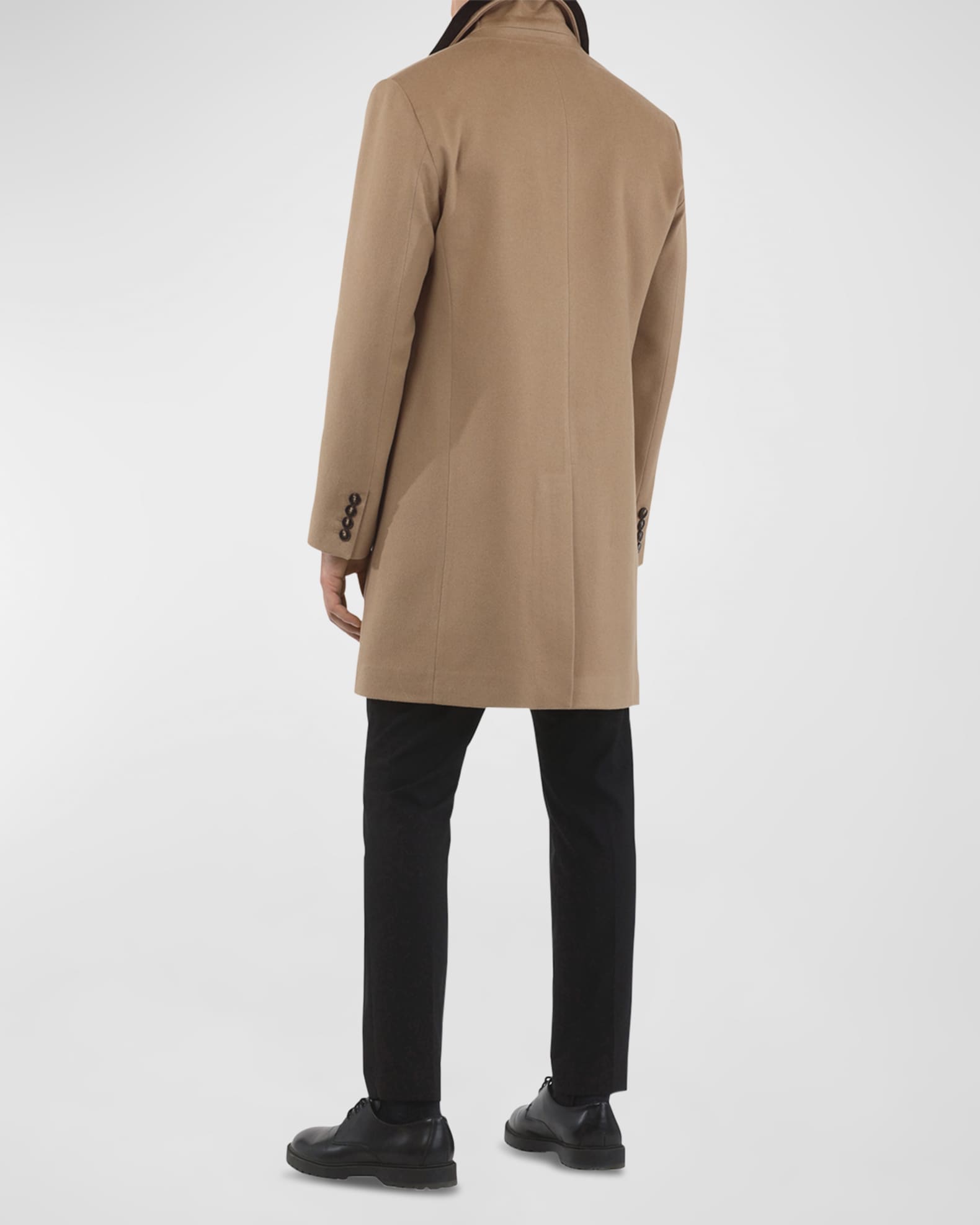 Gorski Men s Loro Piana Cashmere Short Coat with Detachable Lamb Shearling Collar Neiman Marcus
