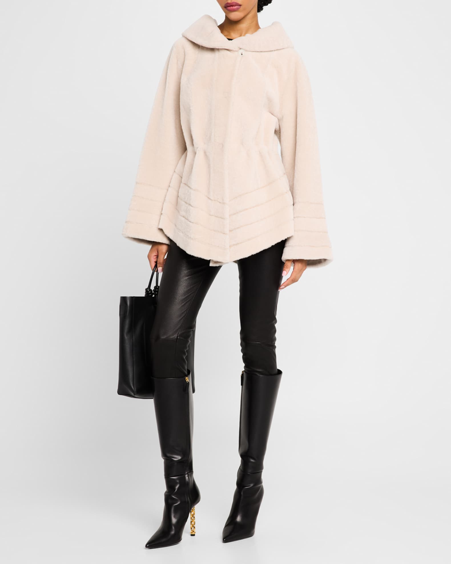 Reversible Textured Lamb Shearling Jacket 1