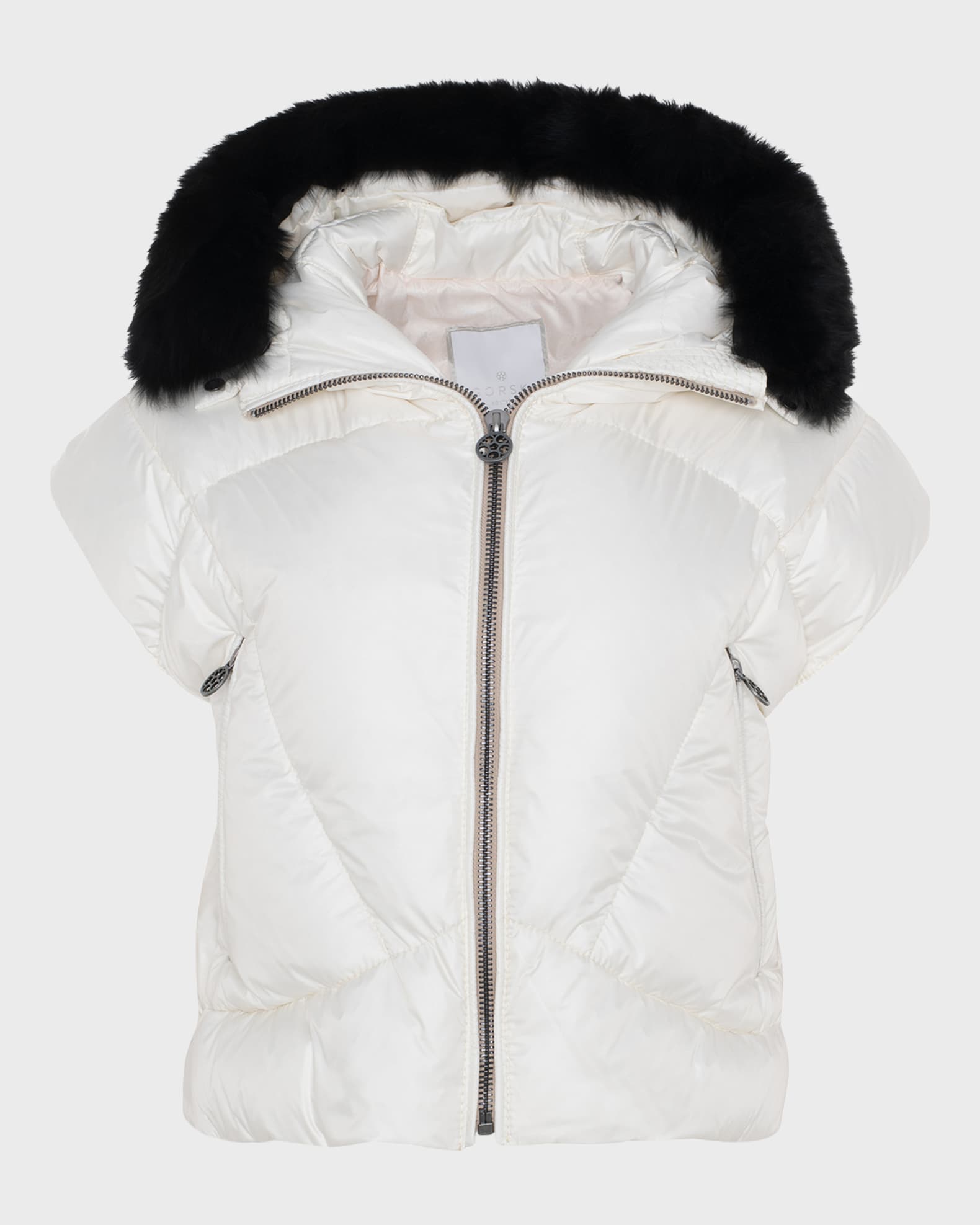 Apres-Ski Vest with Detachable Toscana Lamb Shearling Hood Trim 0