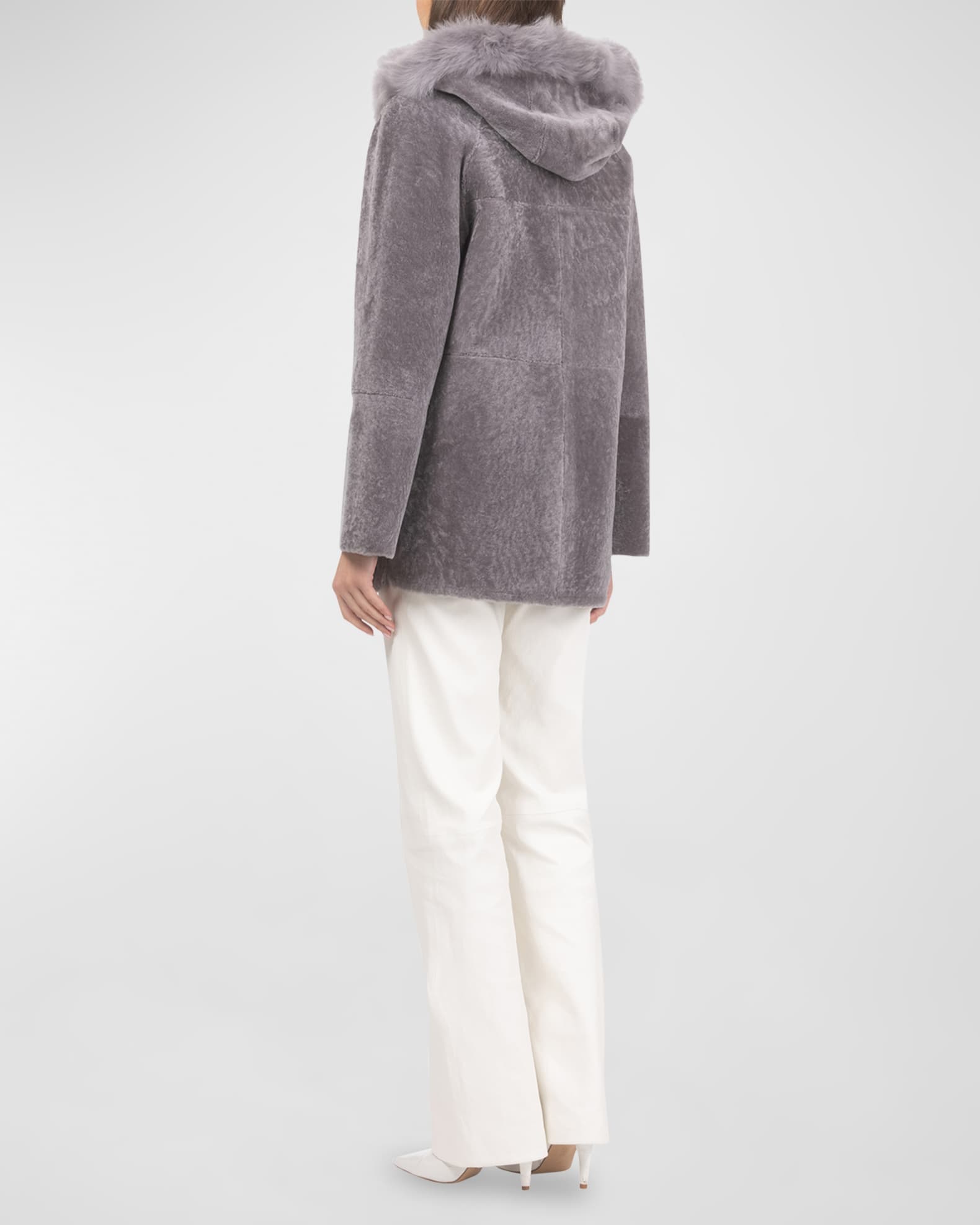 Gorski Reversible Textured Lamb Shearling Parka With Merinillo Lamb ...