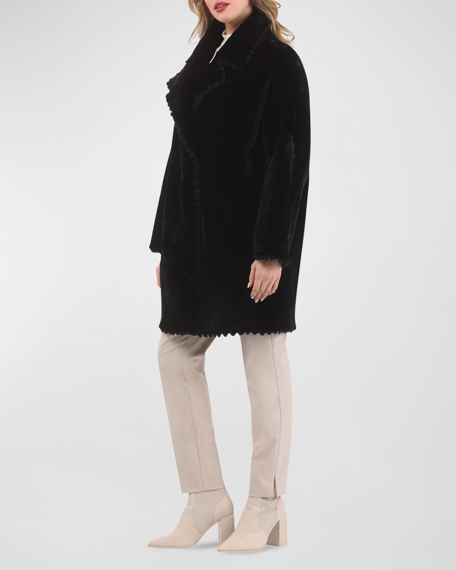 Reversible Lamb Shearling Jacket With Embroidered Trim 1