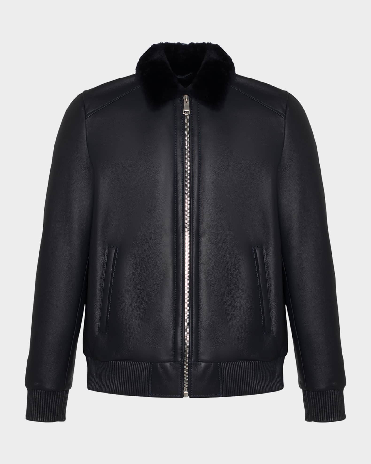 Men's Lamb Shearling Bomber Jacket 0