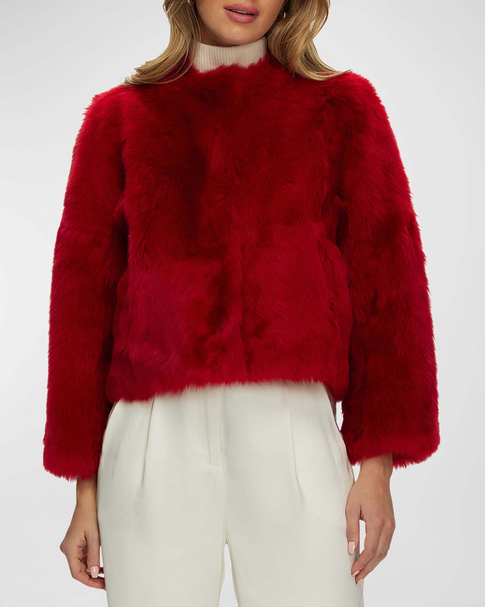 Reversible Toscana Shearling Lamb Collarless Jacket 1