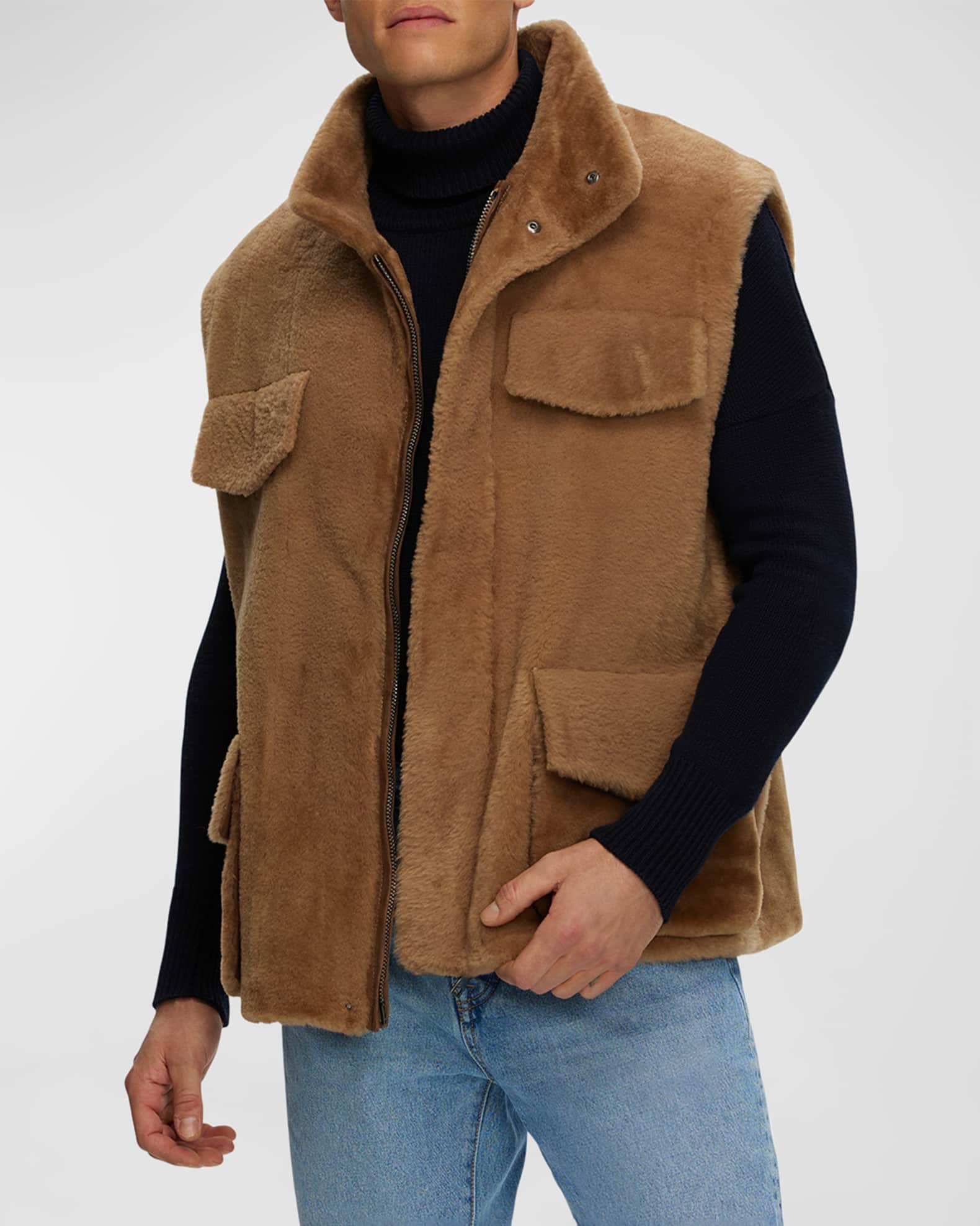 Men's Sheared Shearling Vest 1