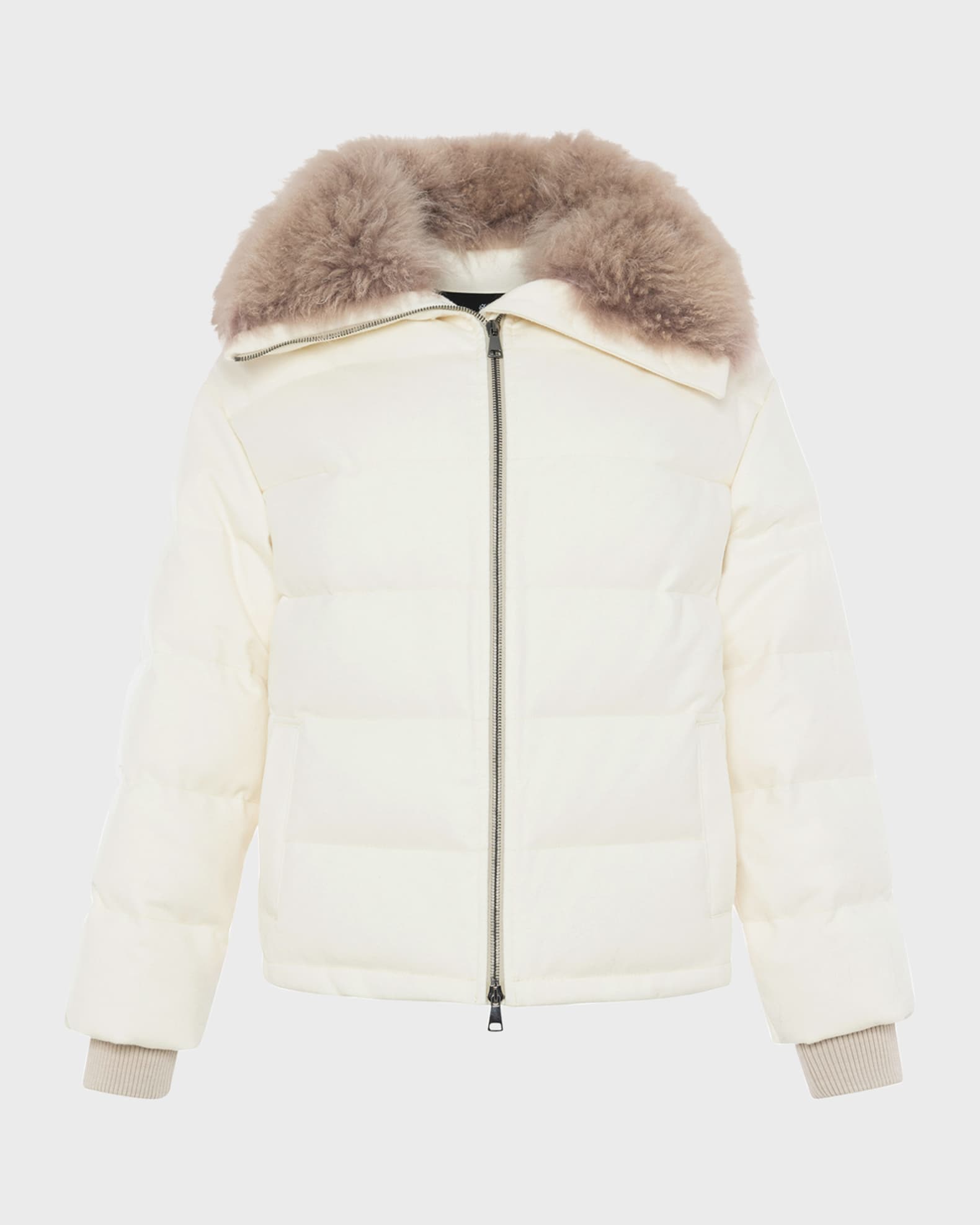Cashmere Down Jacket with Select Cashmere Goat Collar 0