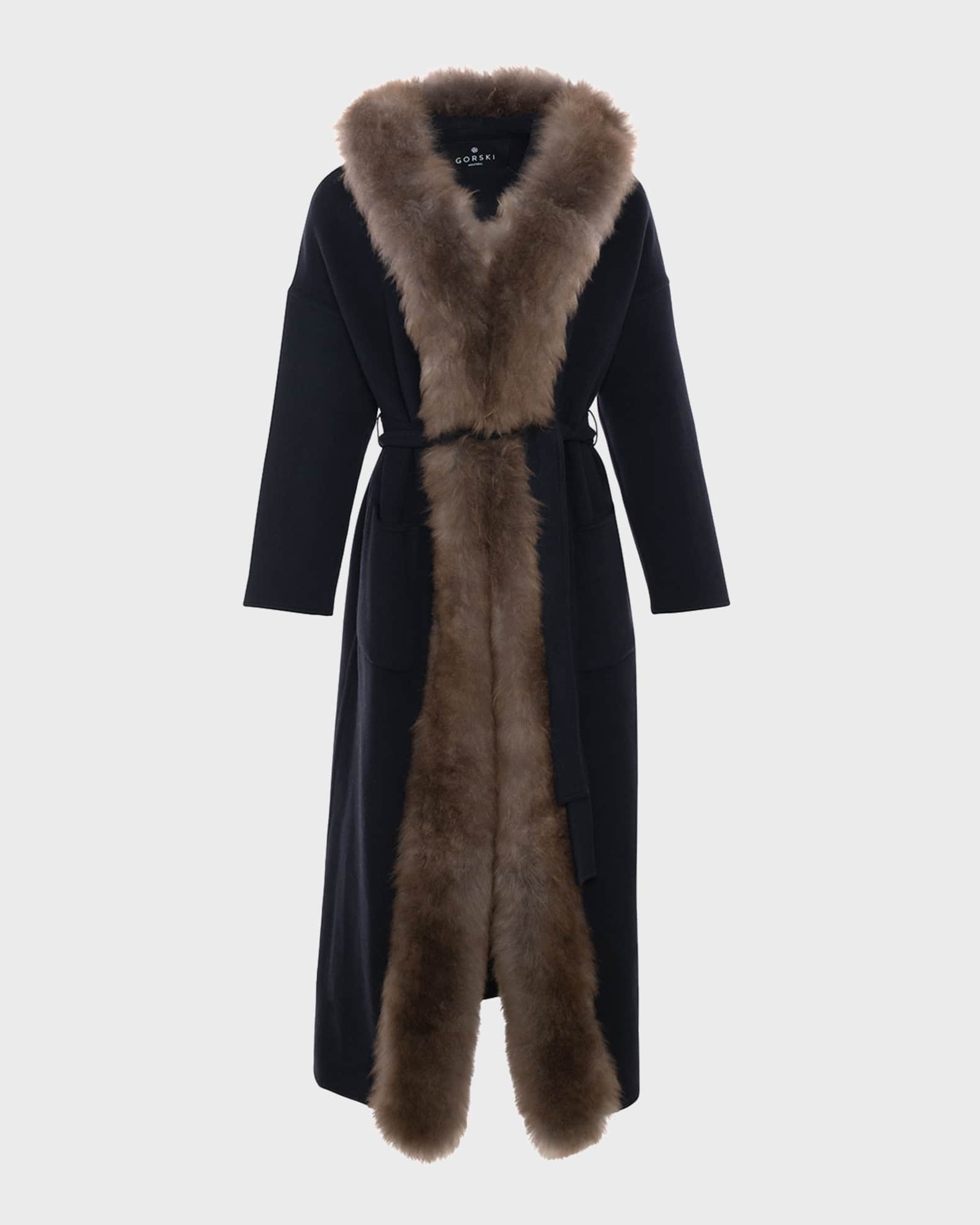 Cashmere Wrap Parka Jacket with Select Cashmere Goat Trim 0