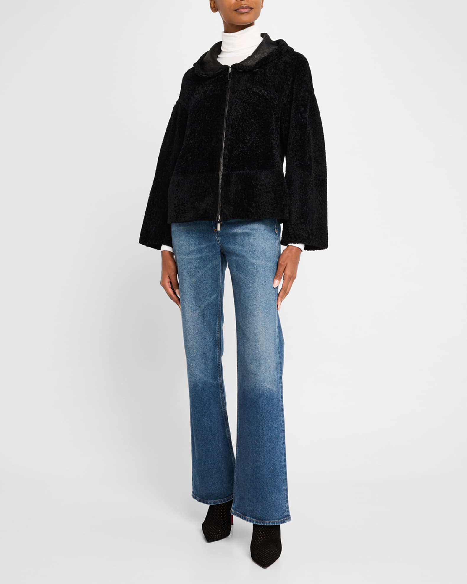 Reversible Shearling Lamb Zip Parka 1