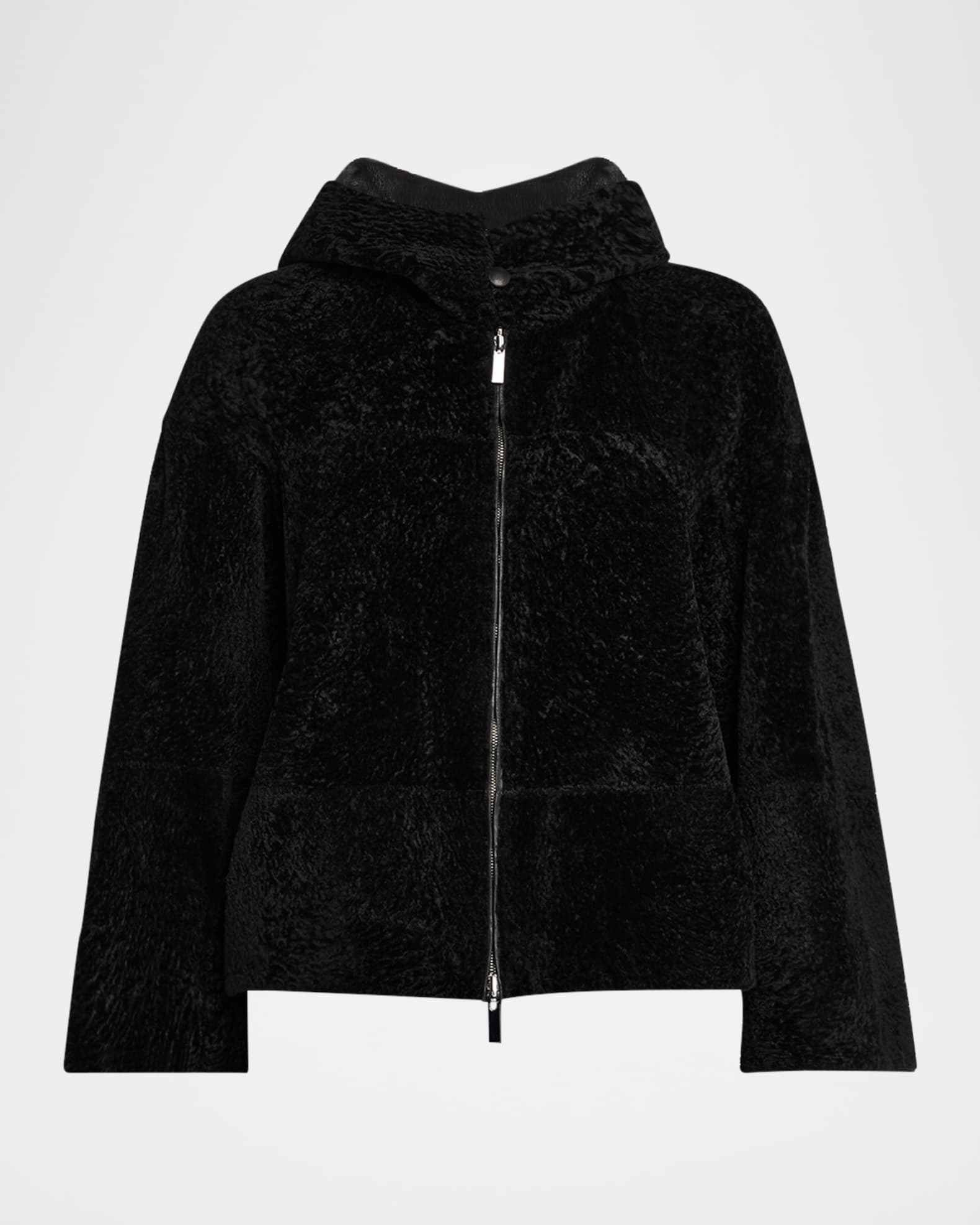 Reversible Shearling Lamb Zip Parka 0