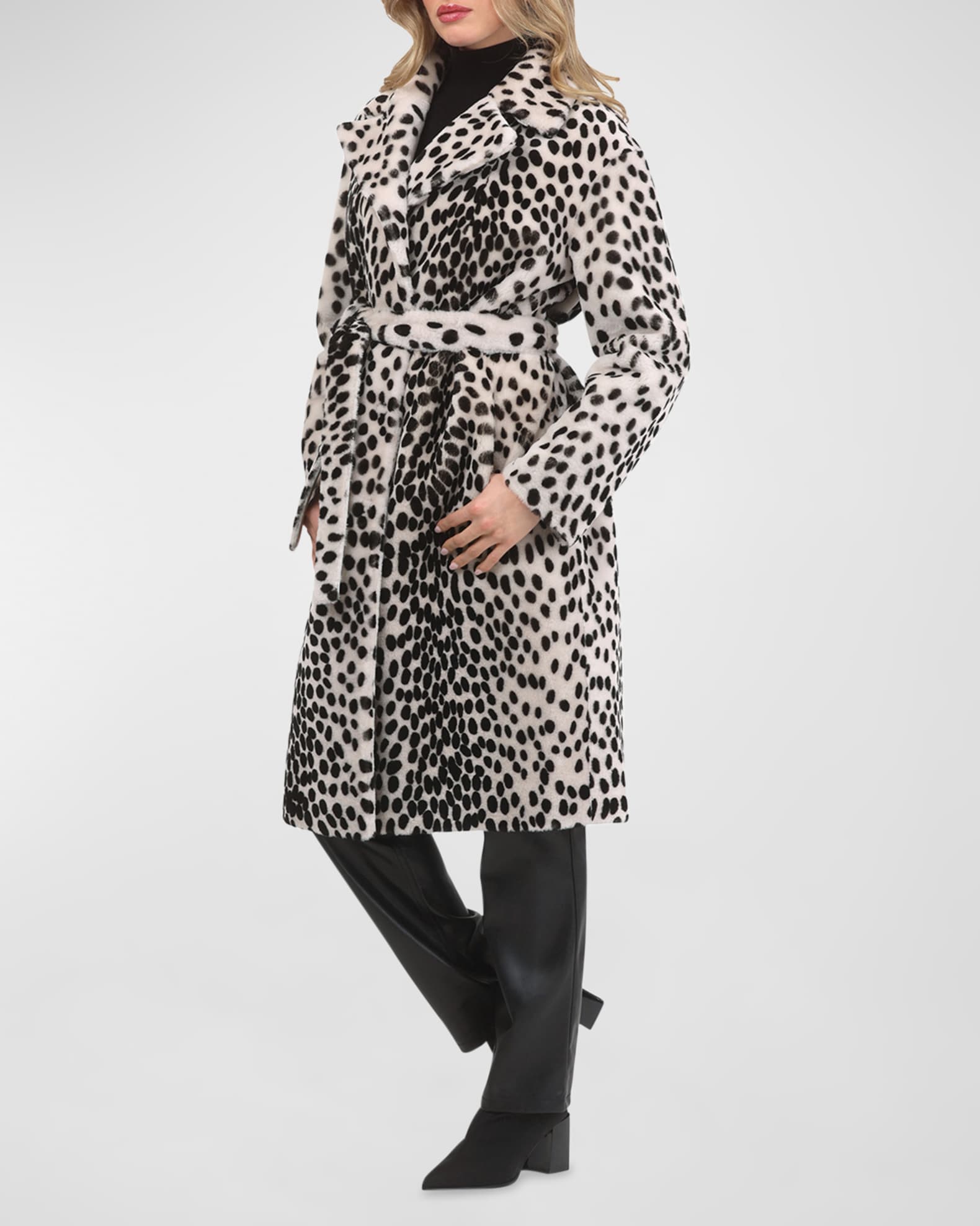 Reversible Lamb Shearling Belted Short Coat 1