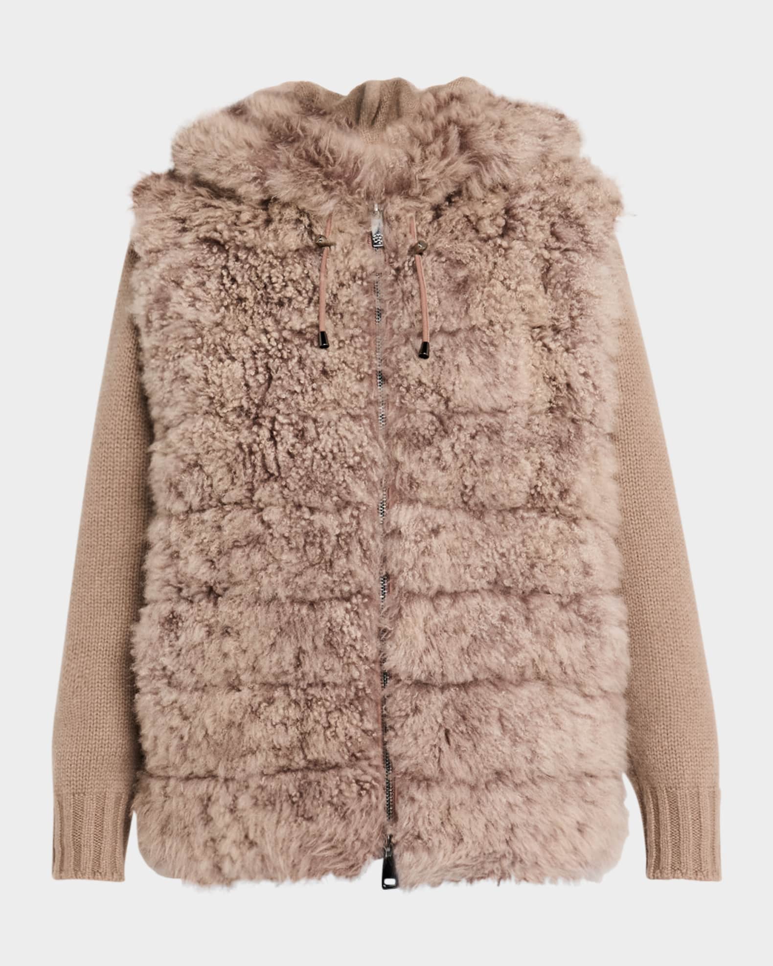 Select Cashmere Goat Parka with  Cashmere Cable-Knit 0